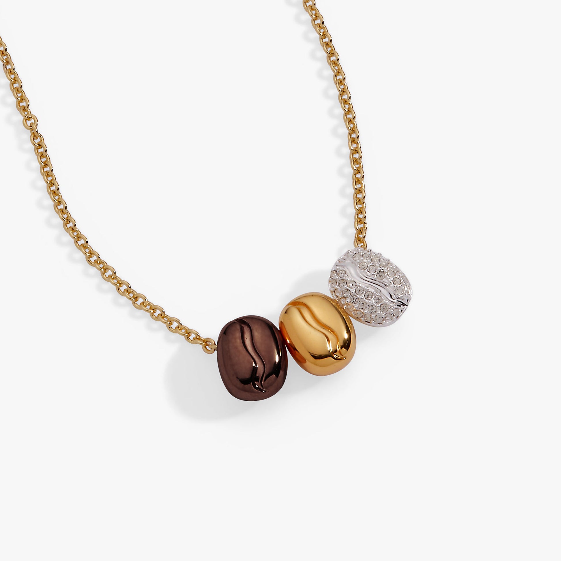Coffee Bean Necklace Tri-Tone