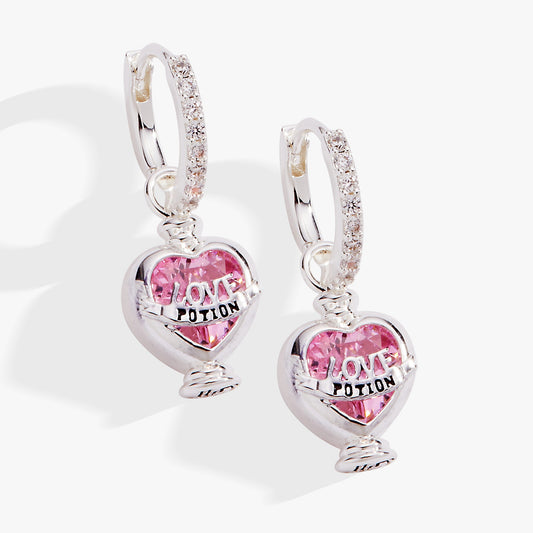 Harry Potter™ Love Potion Crystal Huggie Hoop Earring Silver