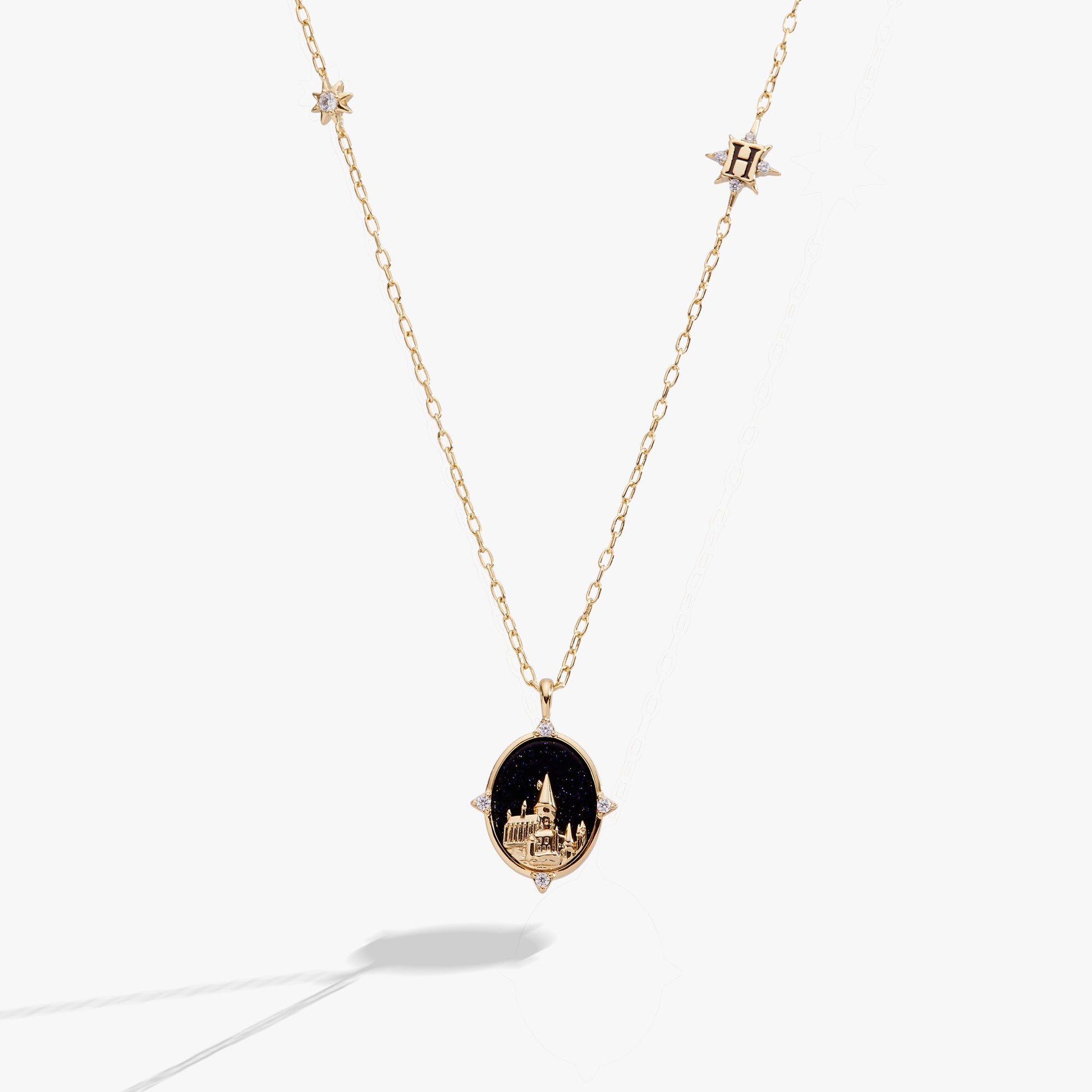 Harry Potter™ Hogwarts Pendant Necklace Gold