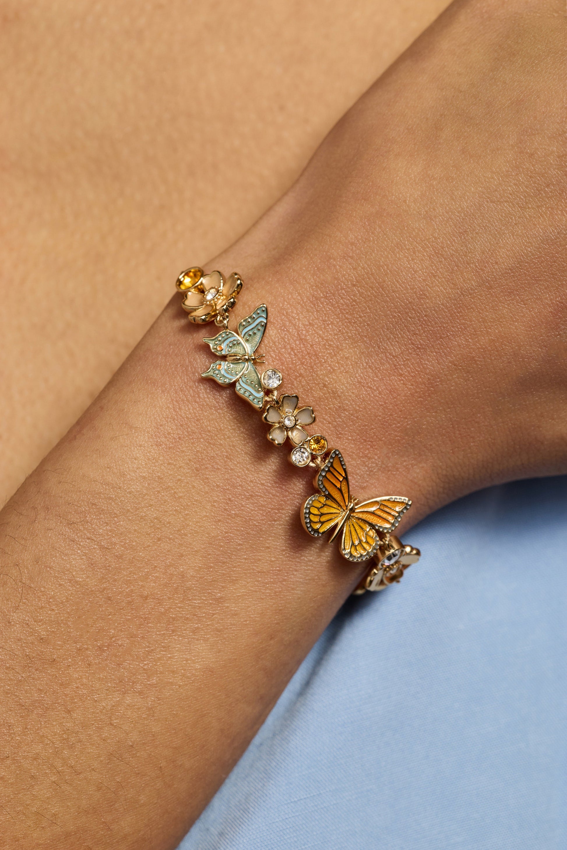 New York Botanical Garden® Butterfly Inline Bolo| Alex and Ani Gold