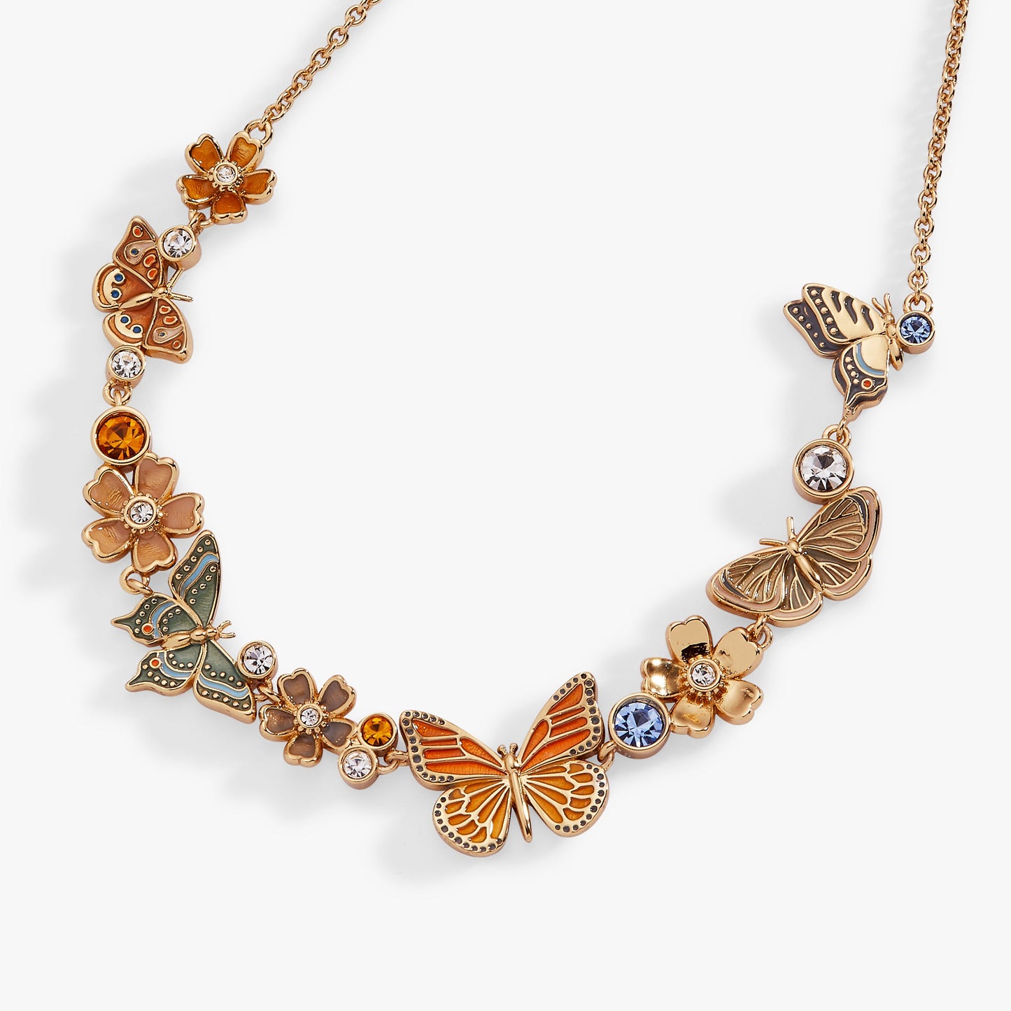 New York Botanical Garden® Butterfly Inline Necklace Gold