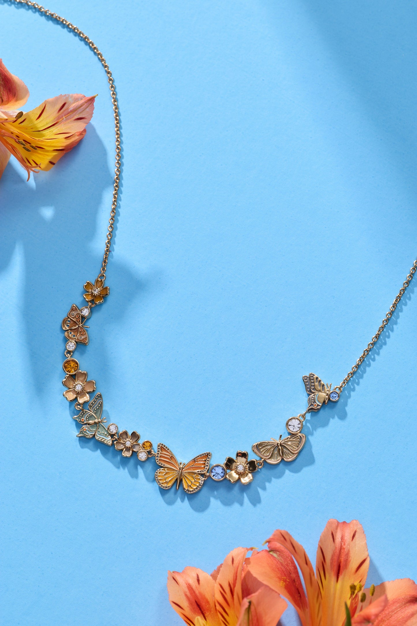 New York Botanical Garden® Butterfly Inline Necklace Gold