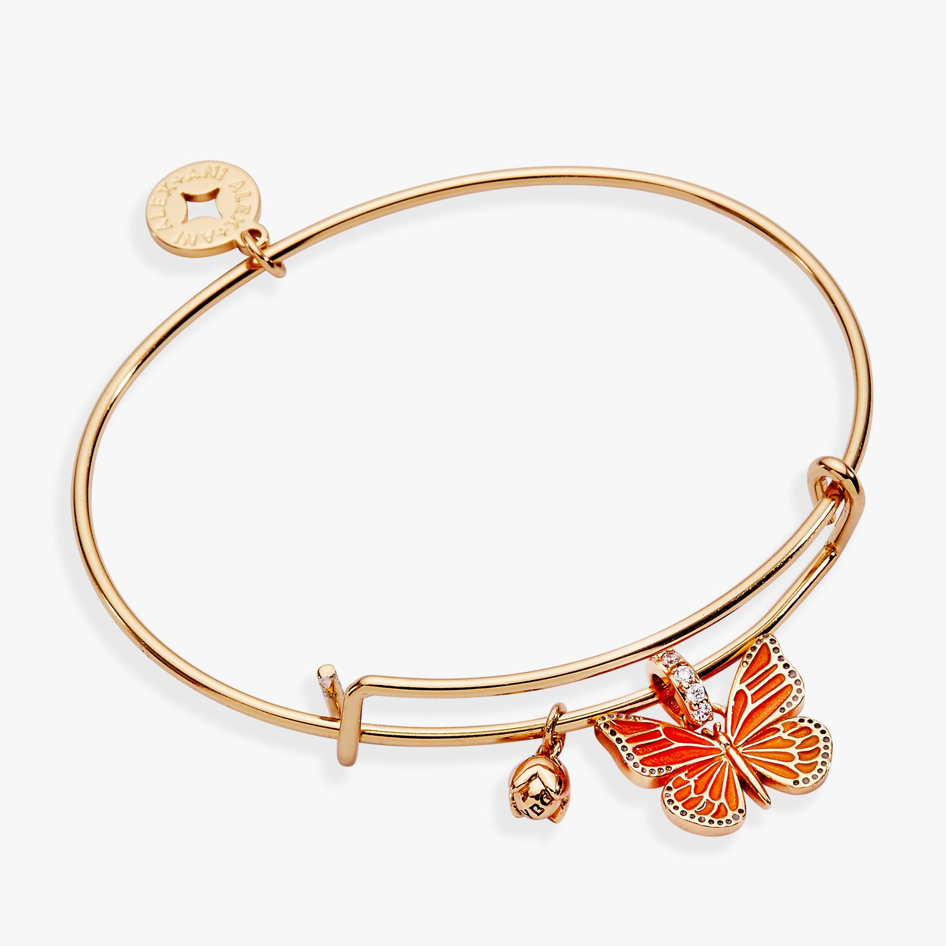 New York Botanical Garden® Monarch Butterfly Charm Bangle Gold