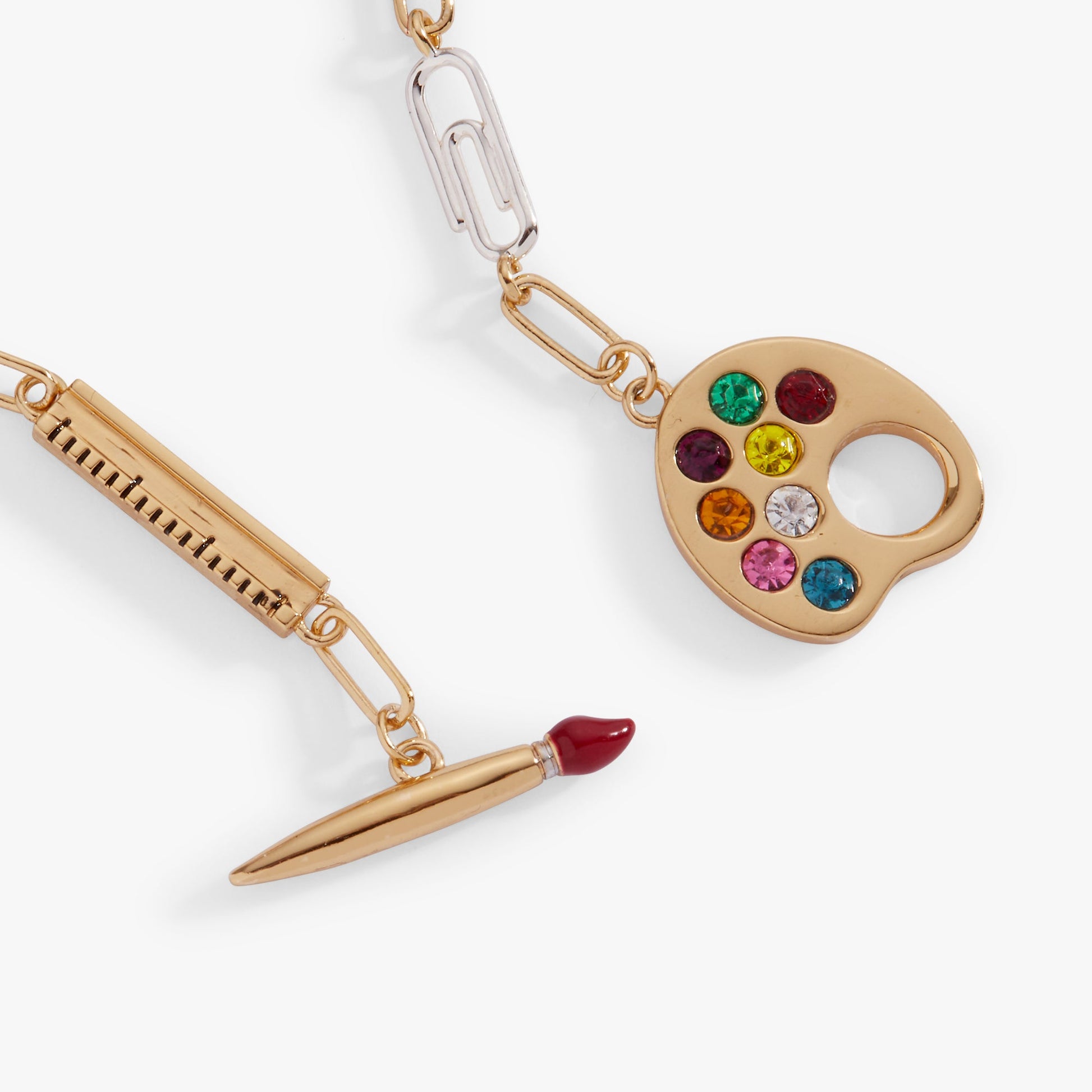 Teacher’s Pet Linear Charm Toggle Bracelet Tri-Tone