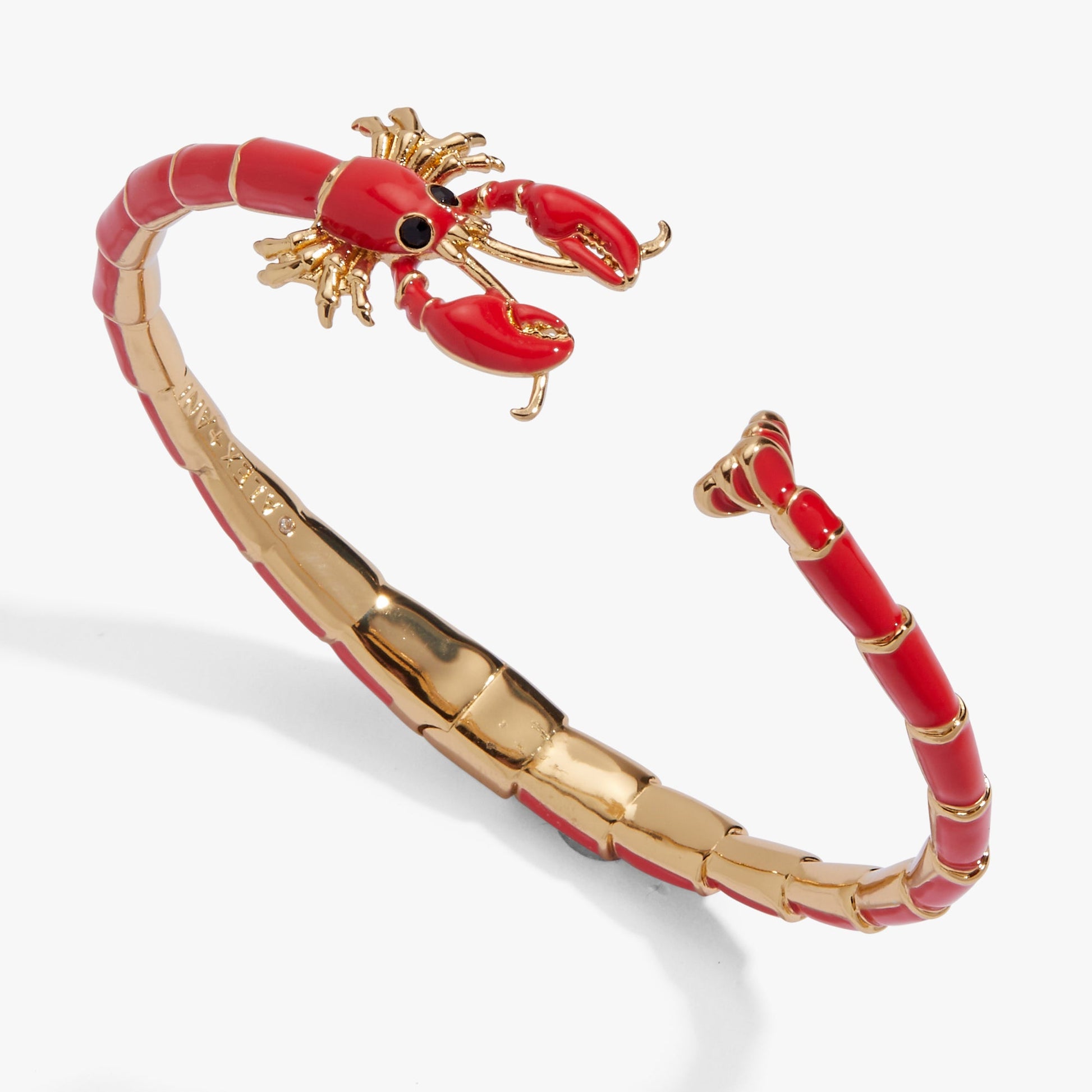 Lobster Boil Hinged Cuff Gold