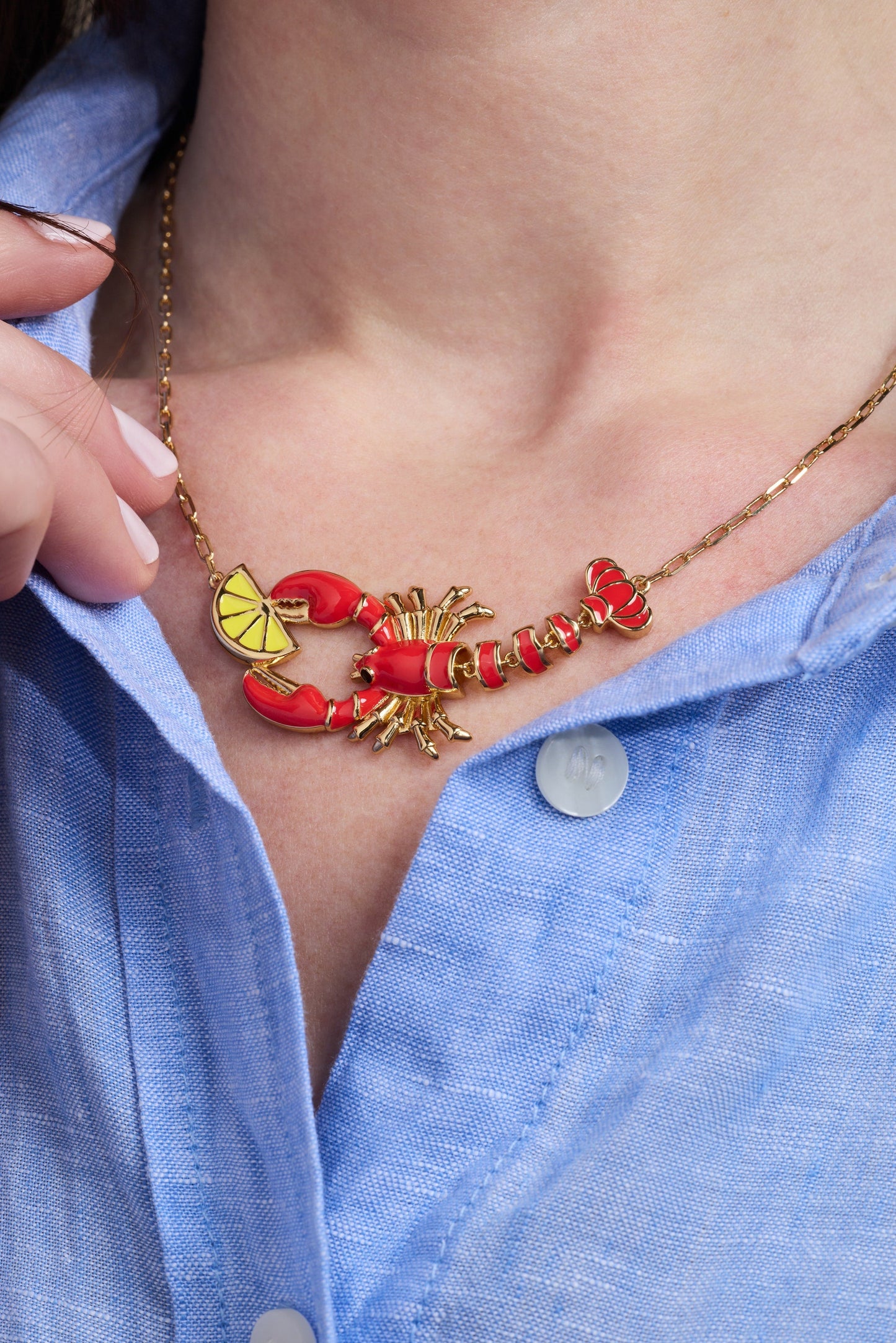 Lobster Boil Necklace Gold