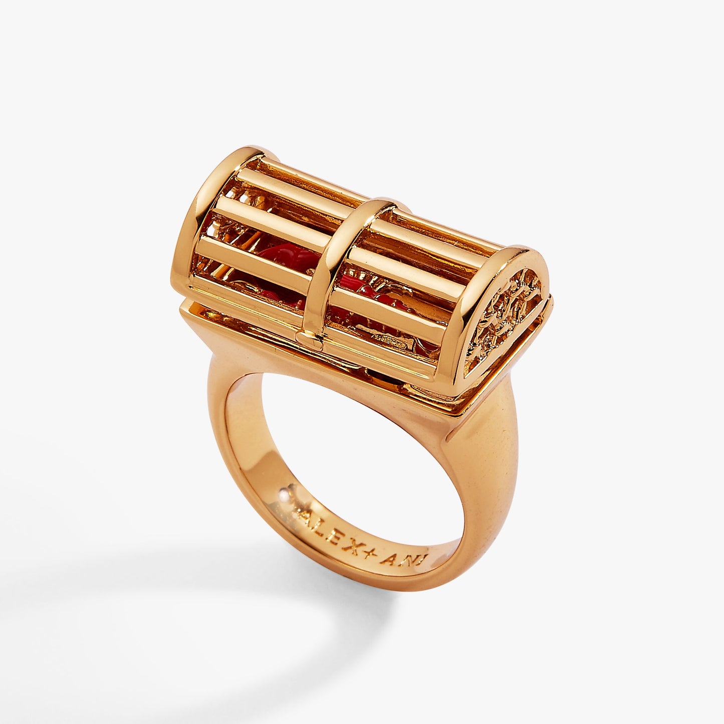Lobster Boil Hinged Cage Ring Gold