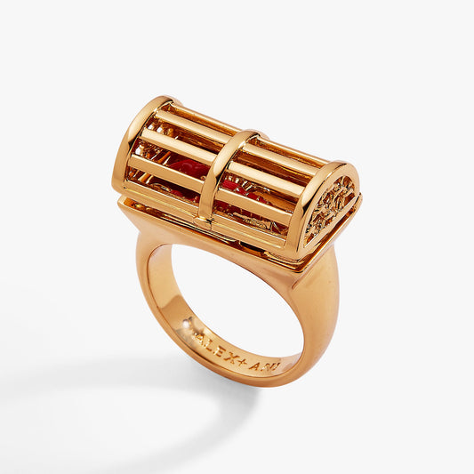 Lobster Boil Hinged Cage Ring Gold