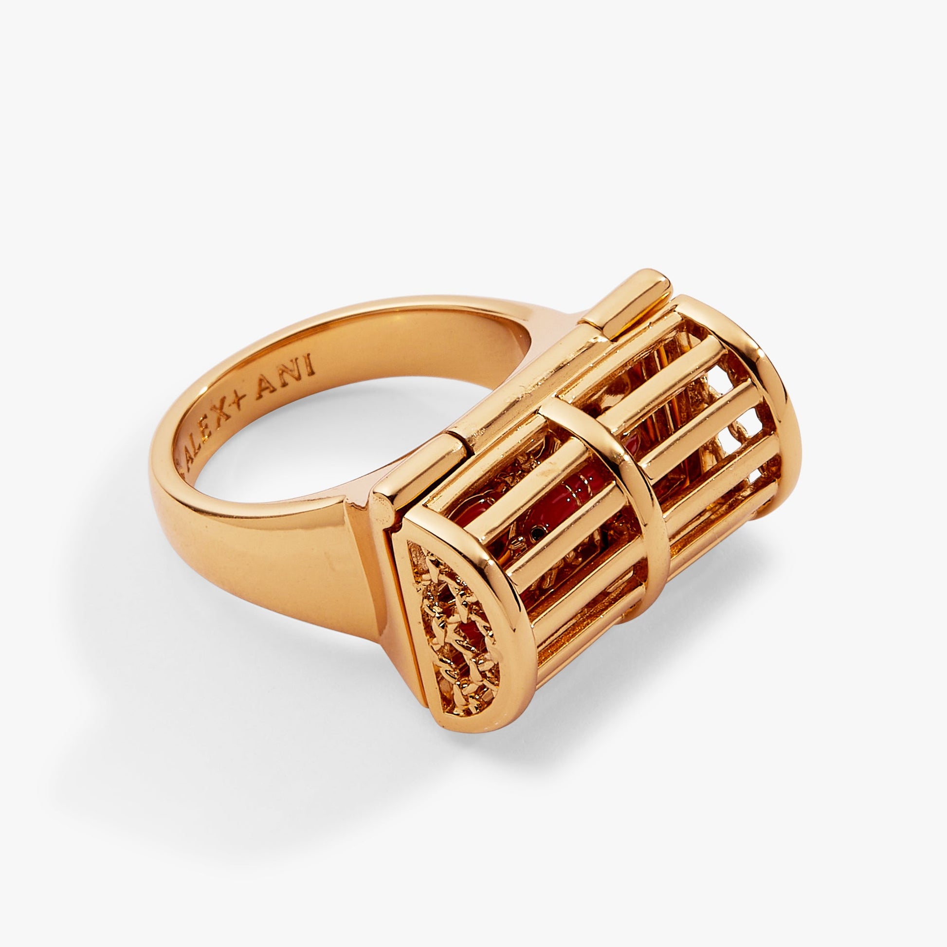 Lobster Boil Hinged Cage Ring Gold