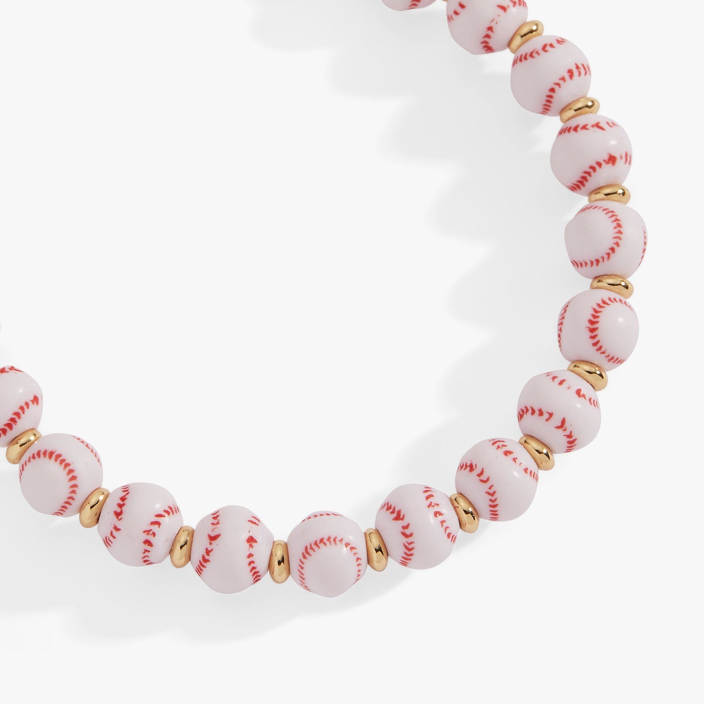 Baseball Beaded Bangle Gold