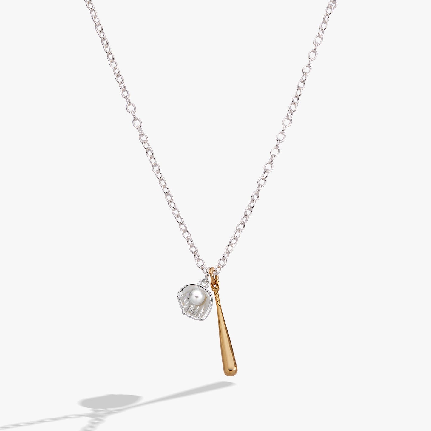 Baseball Duo Charm Pendant Two Tone