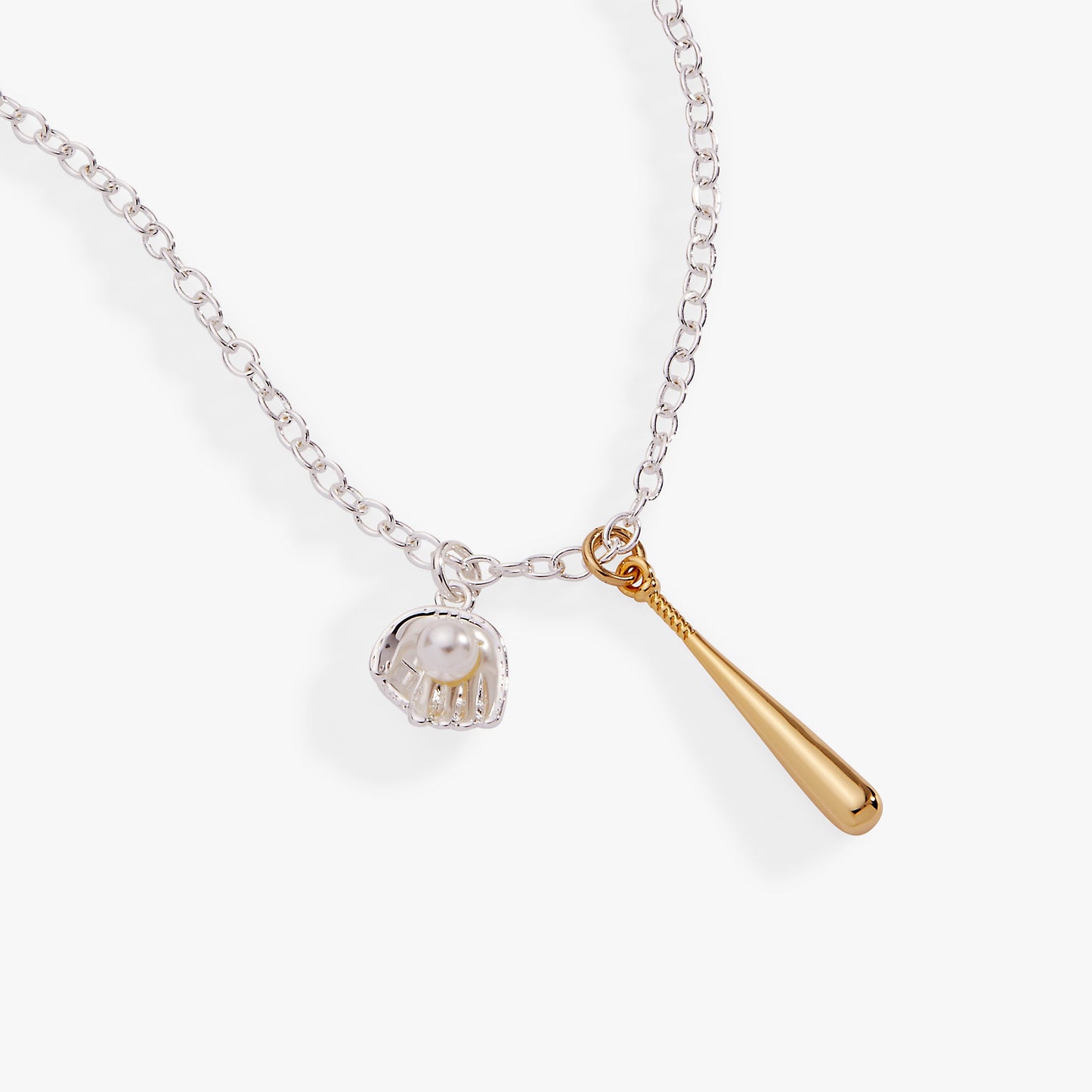 Baseball Duo Charm Pendant Two Tone