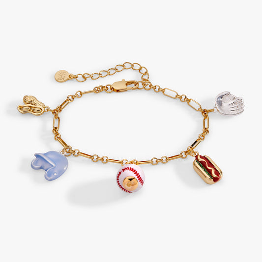 Take Me Out to the Ballgame Charm Bracelet Two Tone