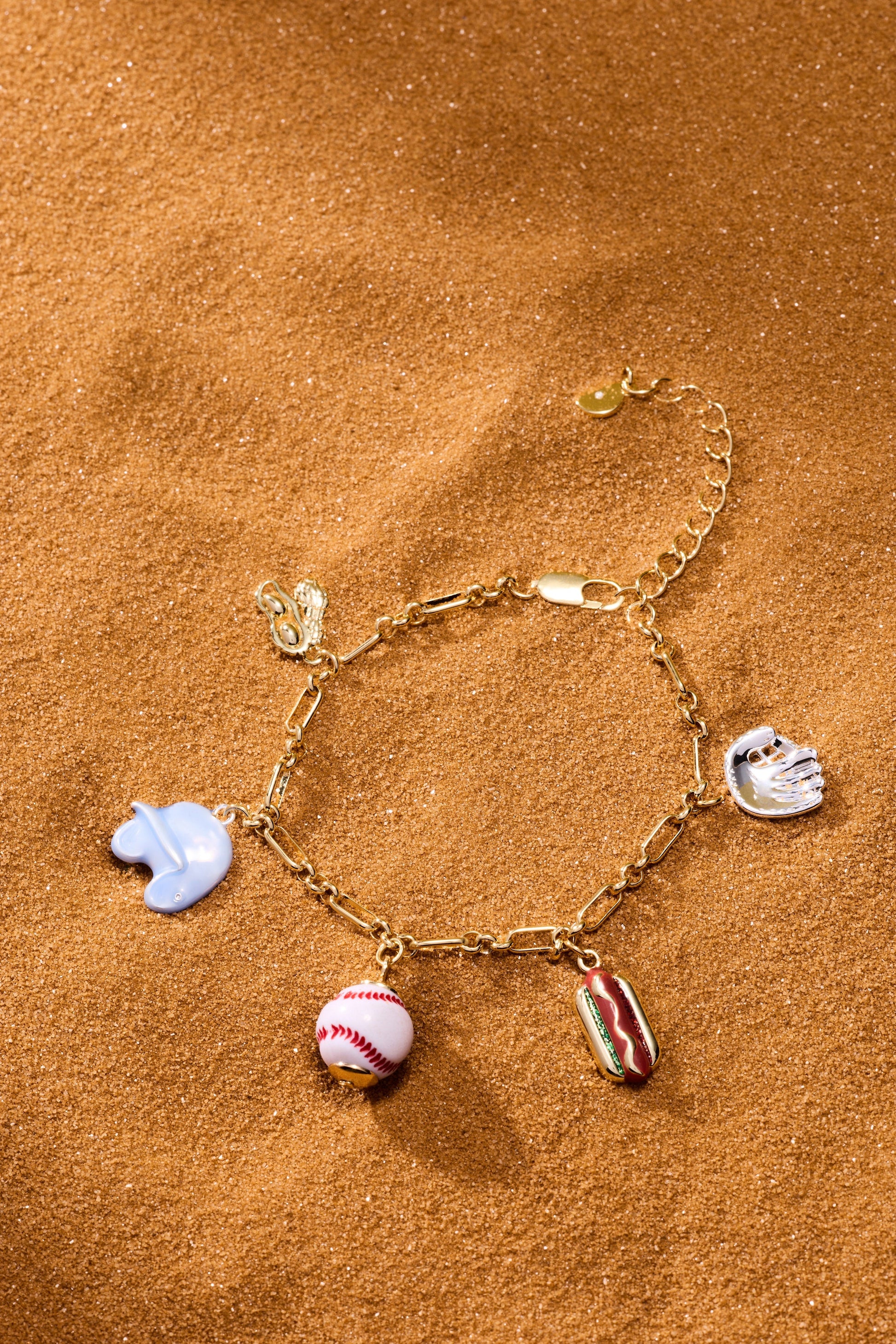 Take Me Out to the Ballgame Charm Bracelet Two Tone