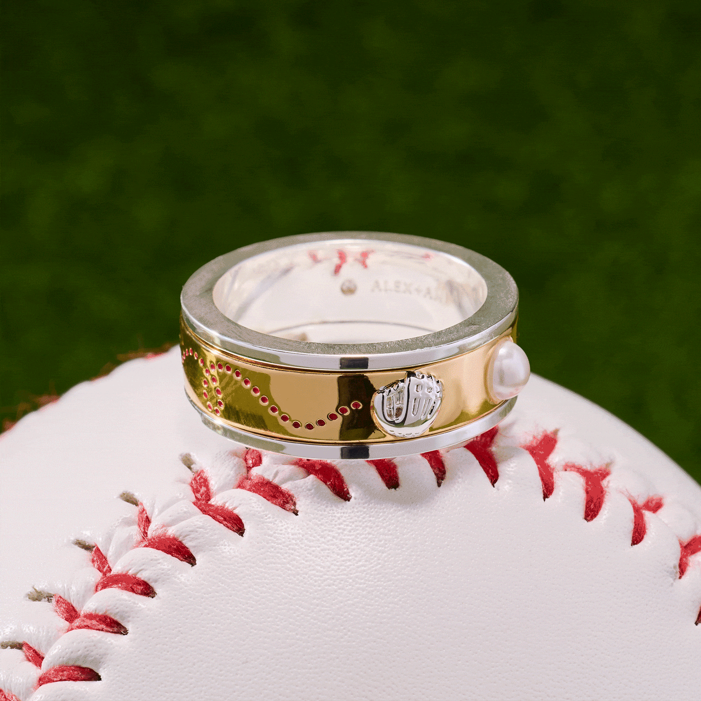 Baseball Fidget Ring Two Tone