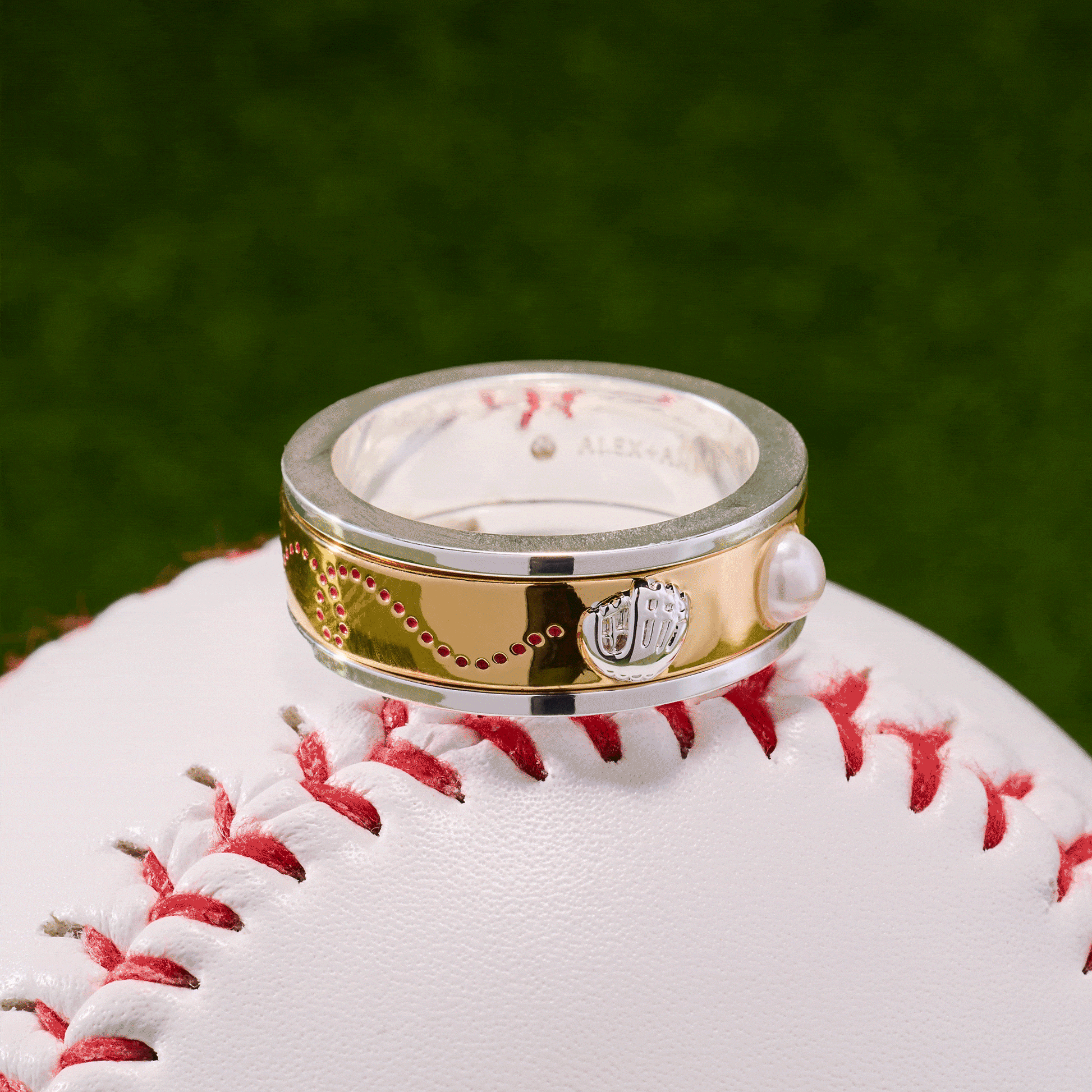 Baseball Fidget Ring Two Tone