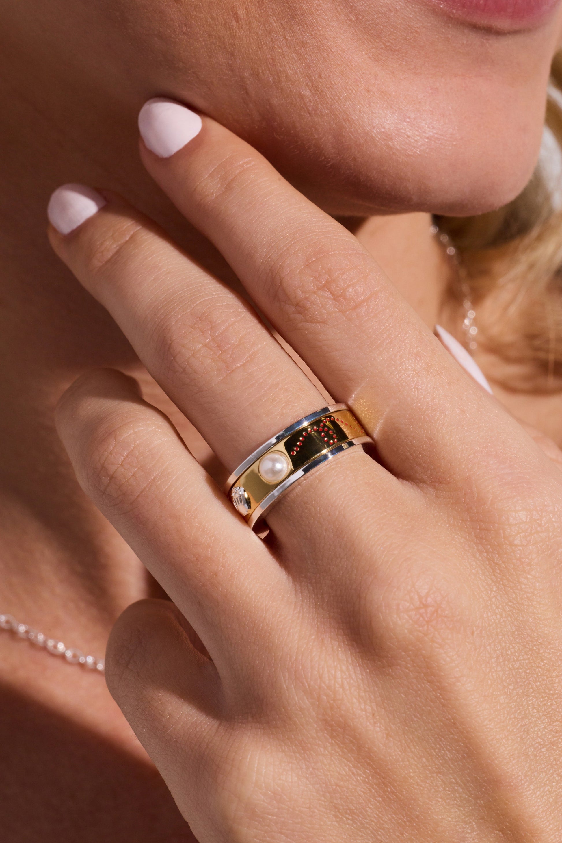 Baseball Fidget Ring Two Tone