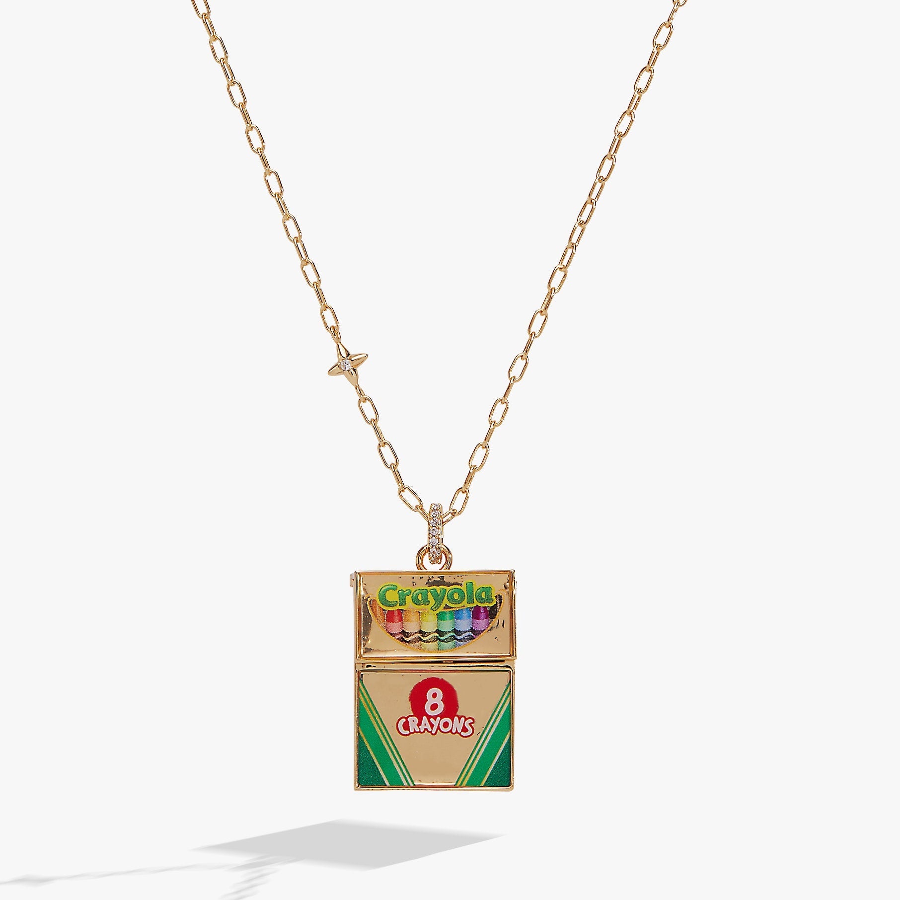 Crayola 'To Teach Is To Color A Life Forever' Crayon Box Locket Gold