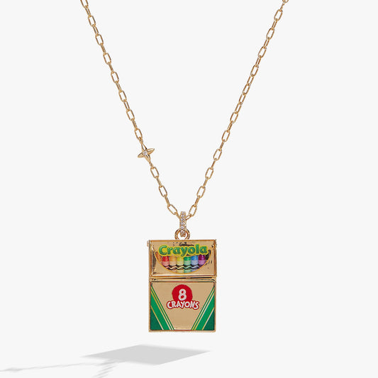 Crayola 'To Teach Is To Color A Life Forever' Crayon Box Locket Gold