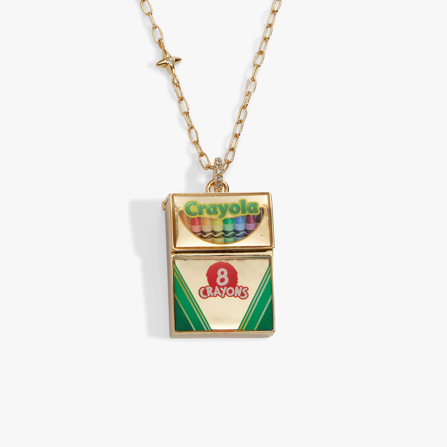 Crayola 'To Teach Is To Color A Life Forever' Crayon Box Locket Gold