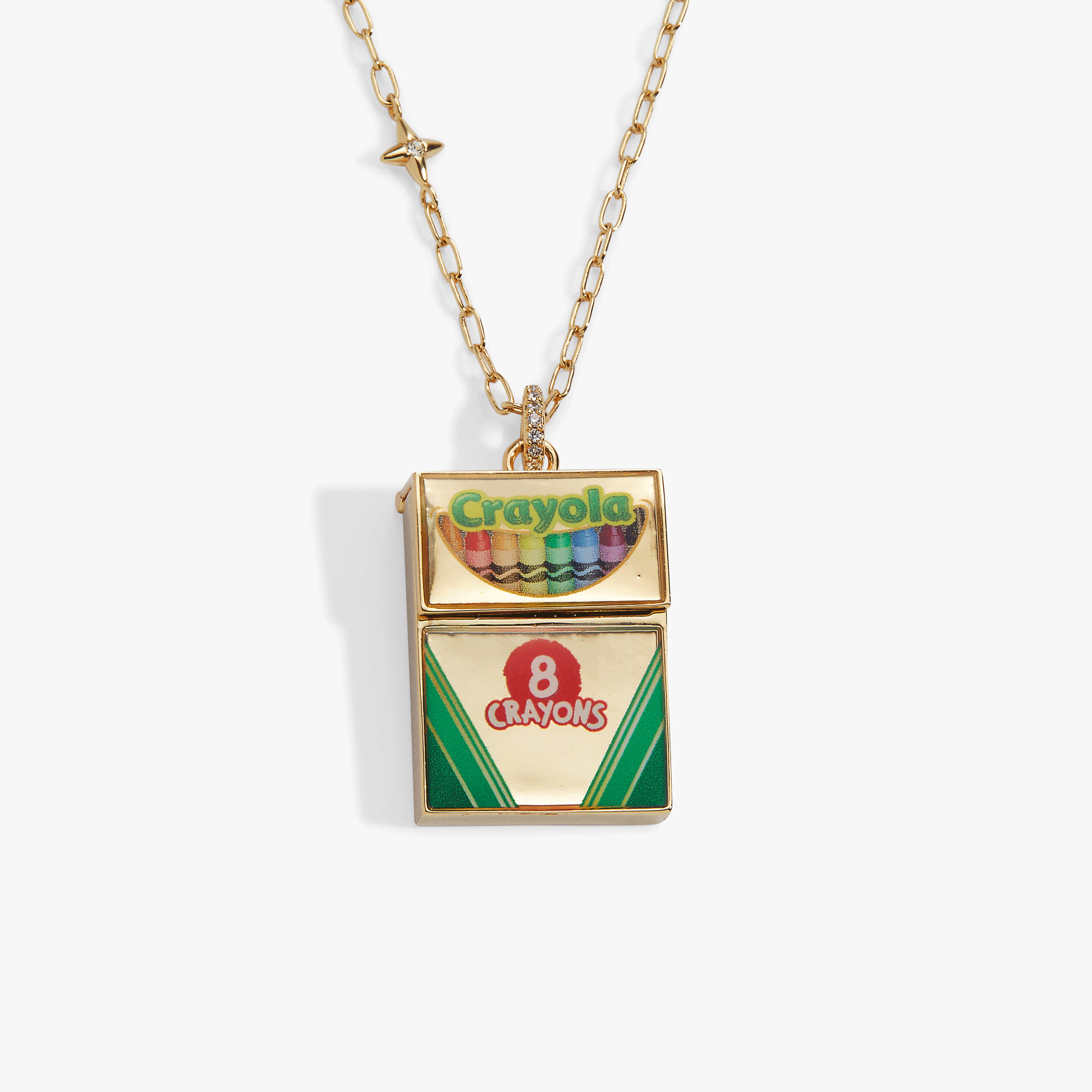 Crayola 'To Teach Is To Color A Life Forever' Crayon Box Locket Gold