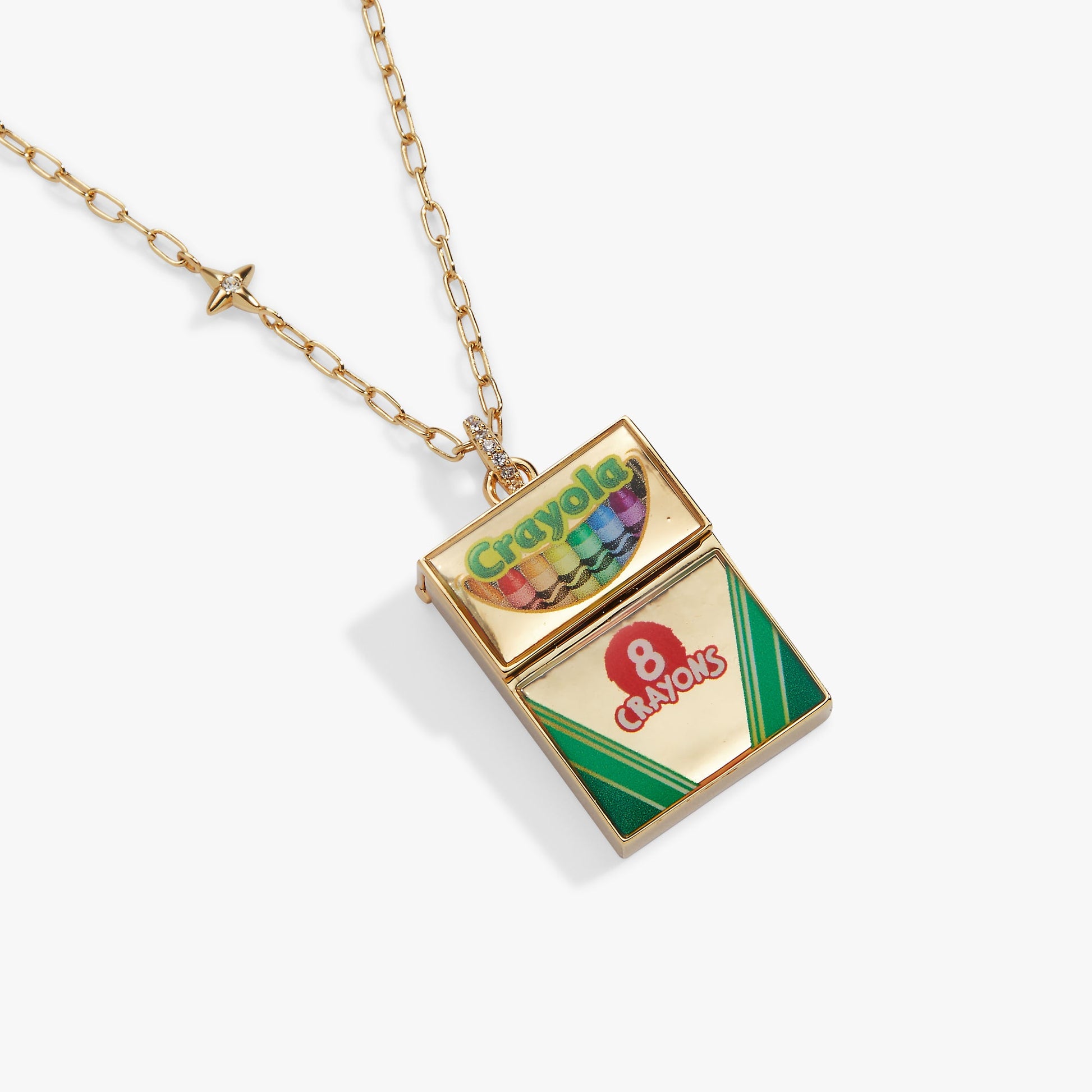 Crayola 'To Teach Is To Color A Life Forever' Crayon Box Locket Gold