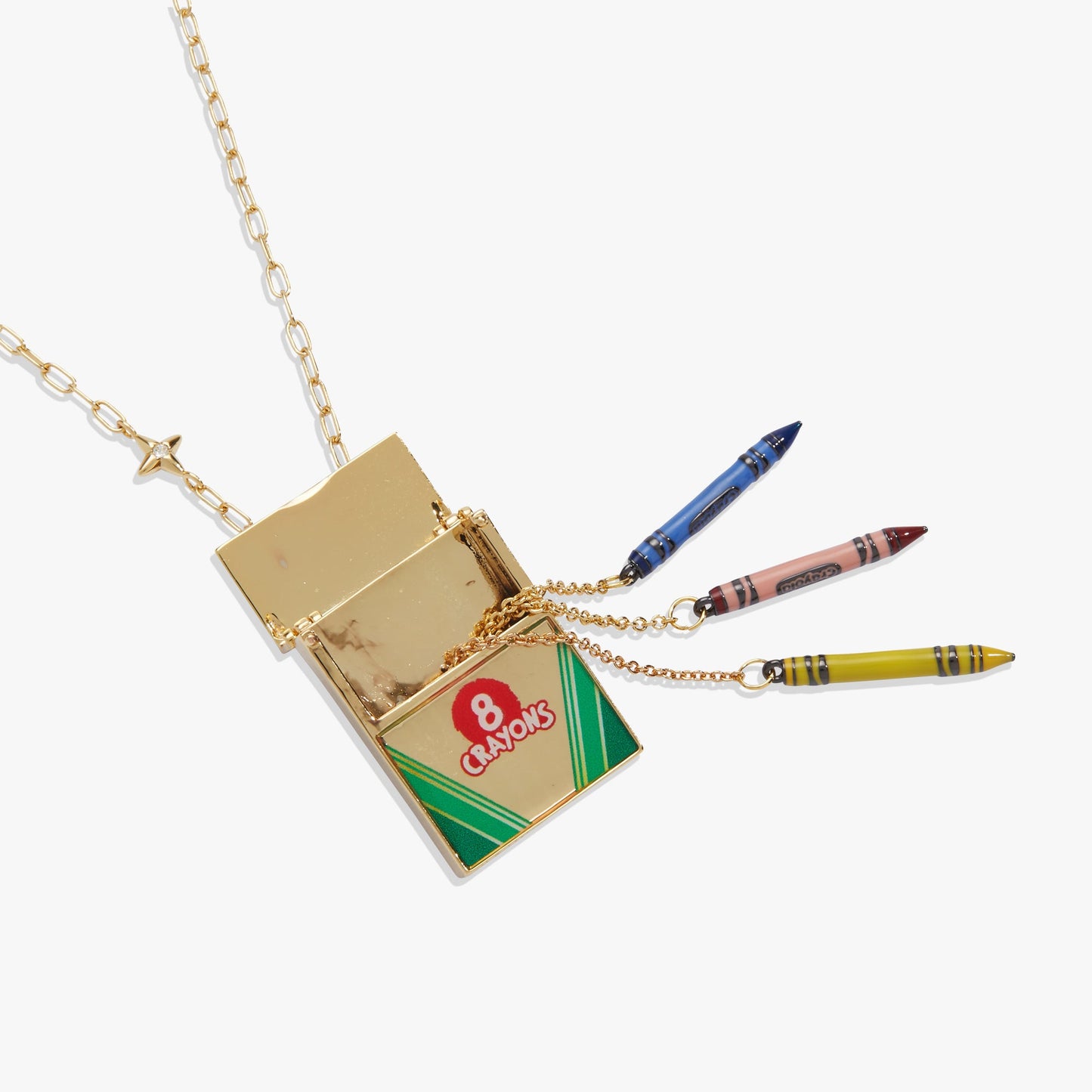 Crayola 'To Teach Is To Color A Life Forever' Crayon Box Locket Gold