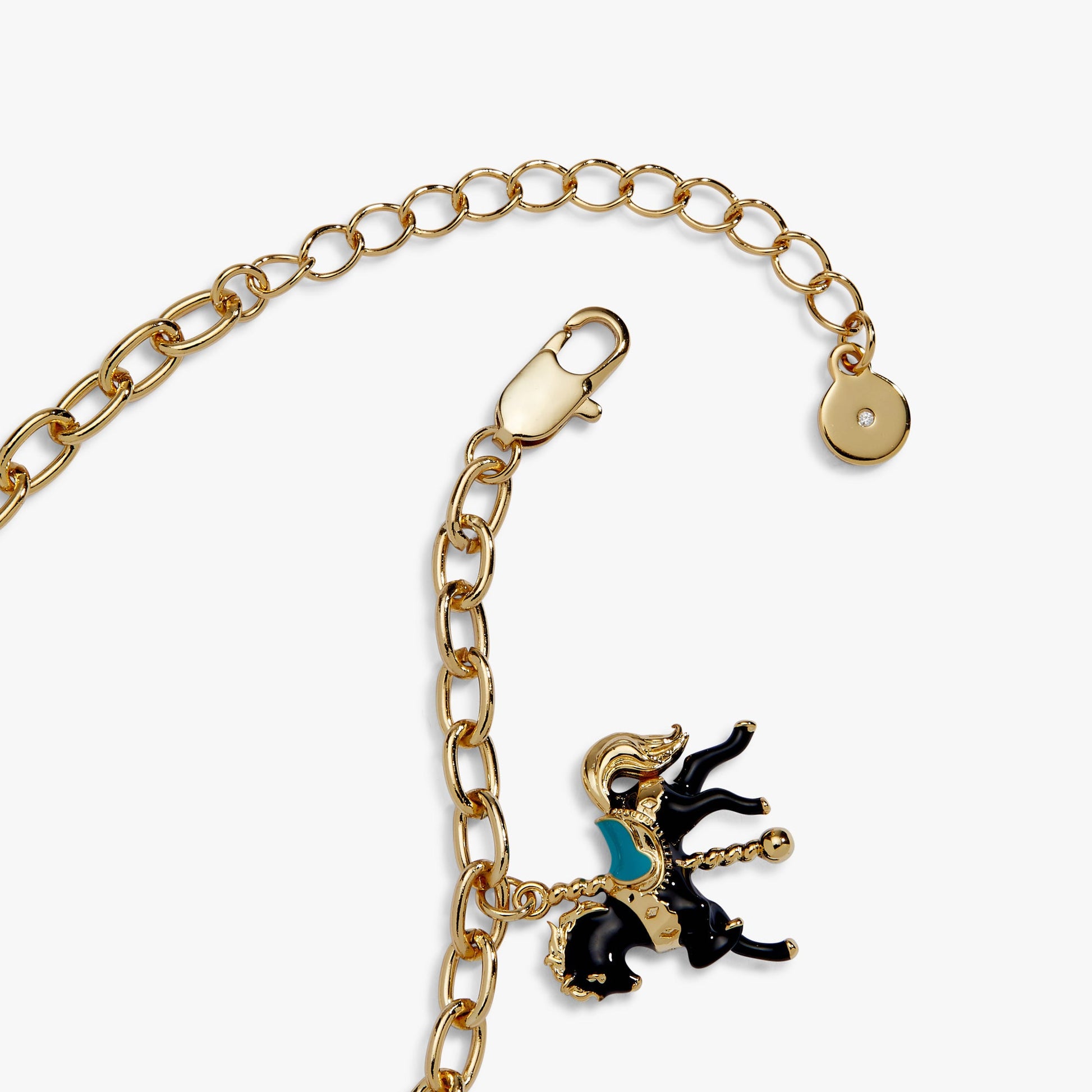 Carnival Carousel Animals Charm Bracelet Gold