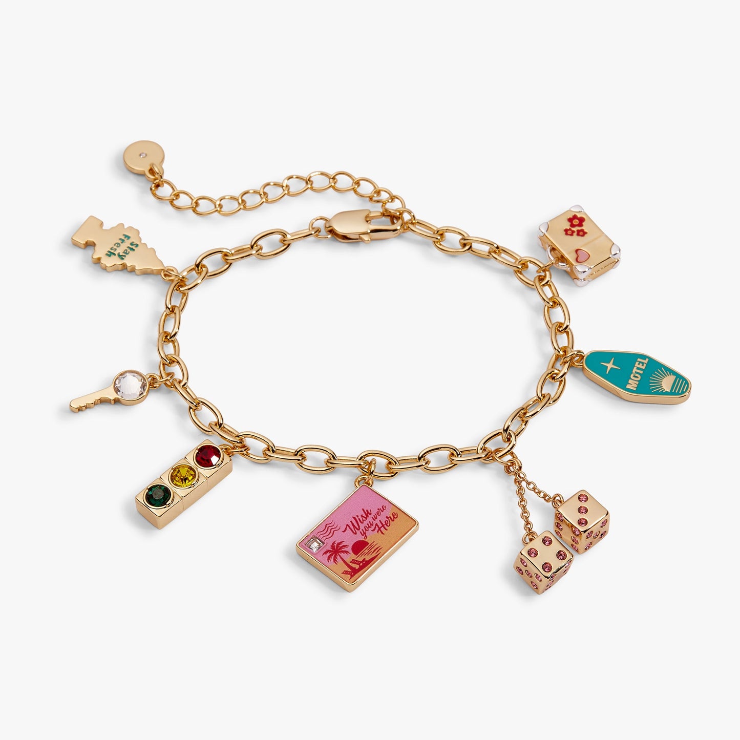 Road Trip Multi-Charm Bracelet Gold