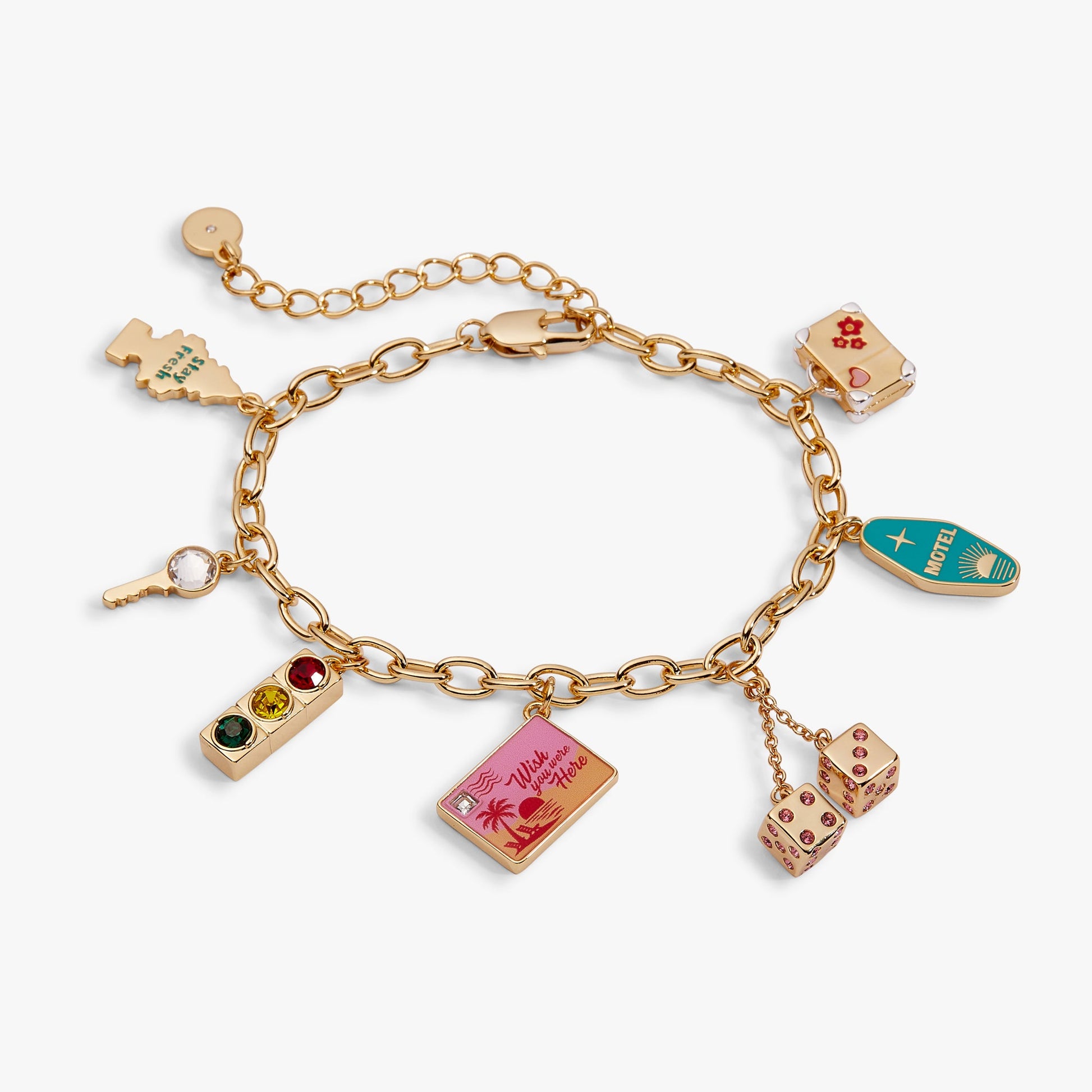 Road Trip Multi-Charm Bracelet Gold