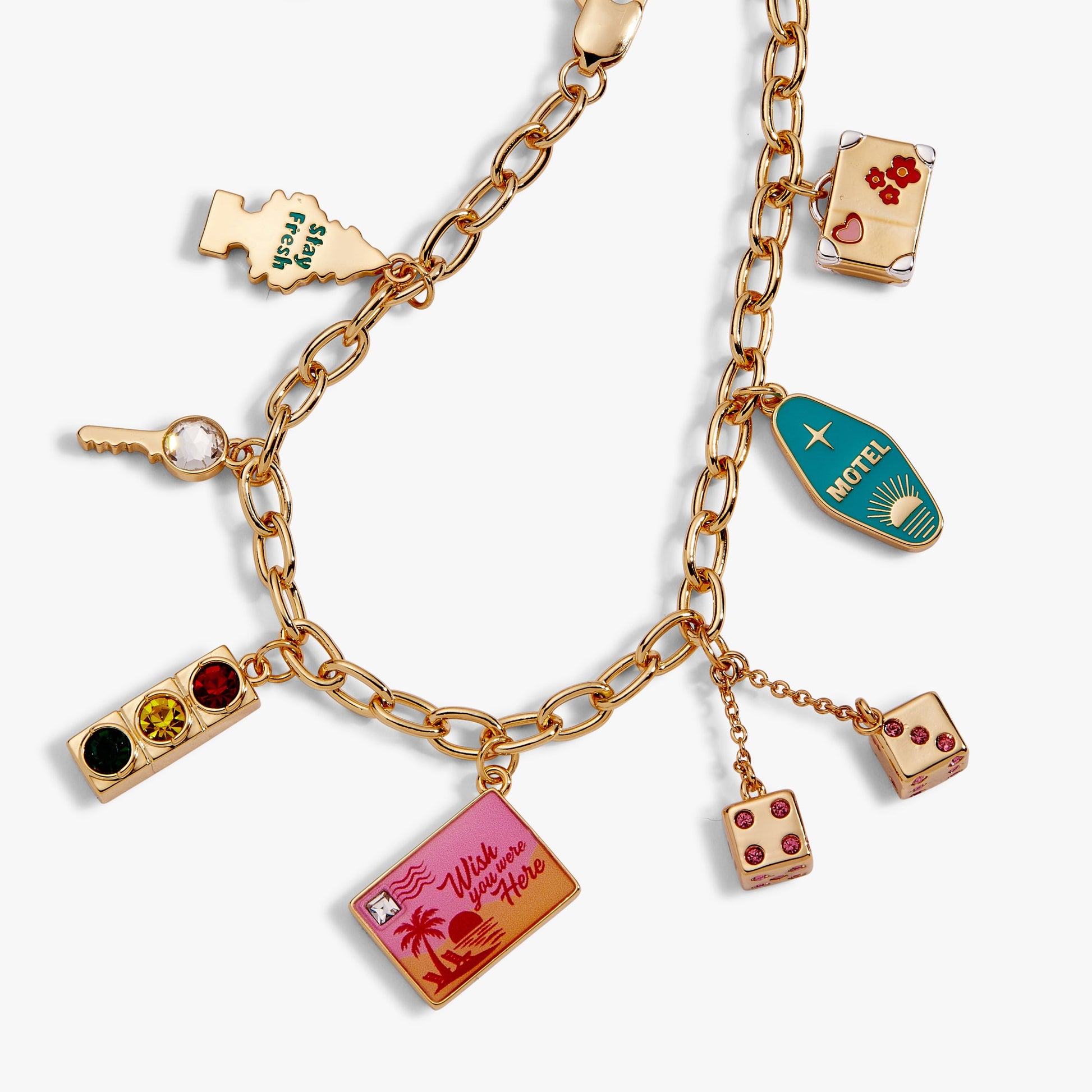 Road Trip Multi-Charm Bracelet Gold