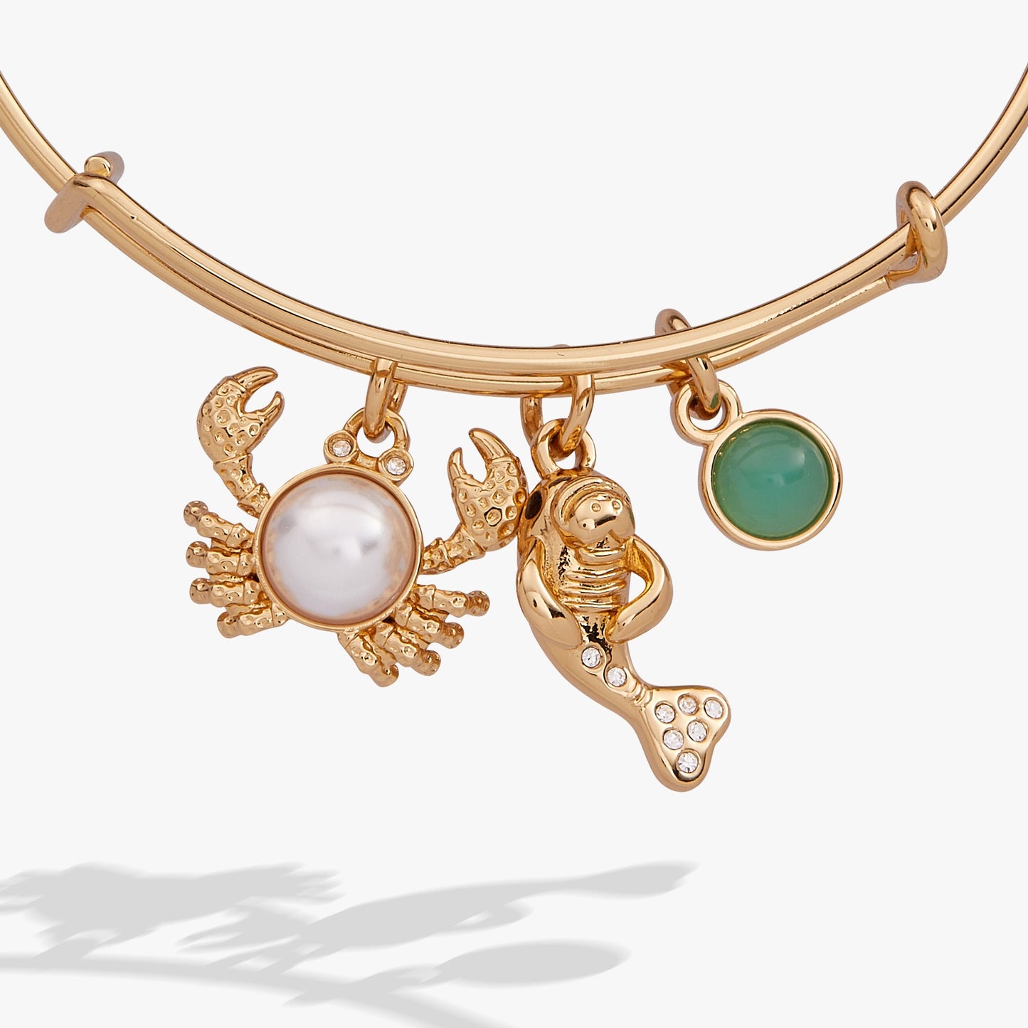 Sea Creature Multi Charm Bangle Gold