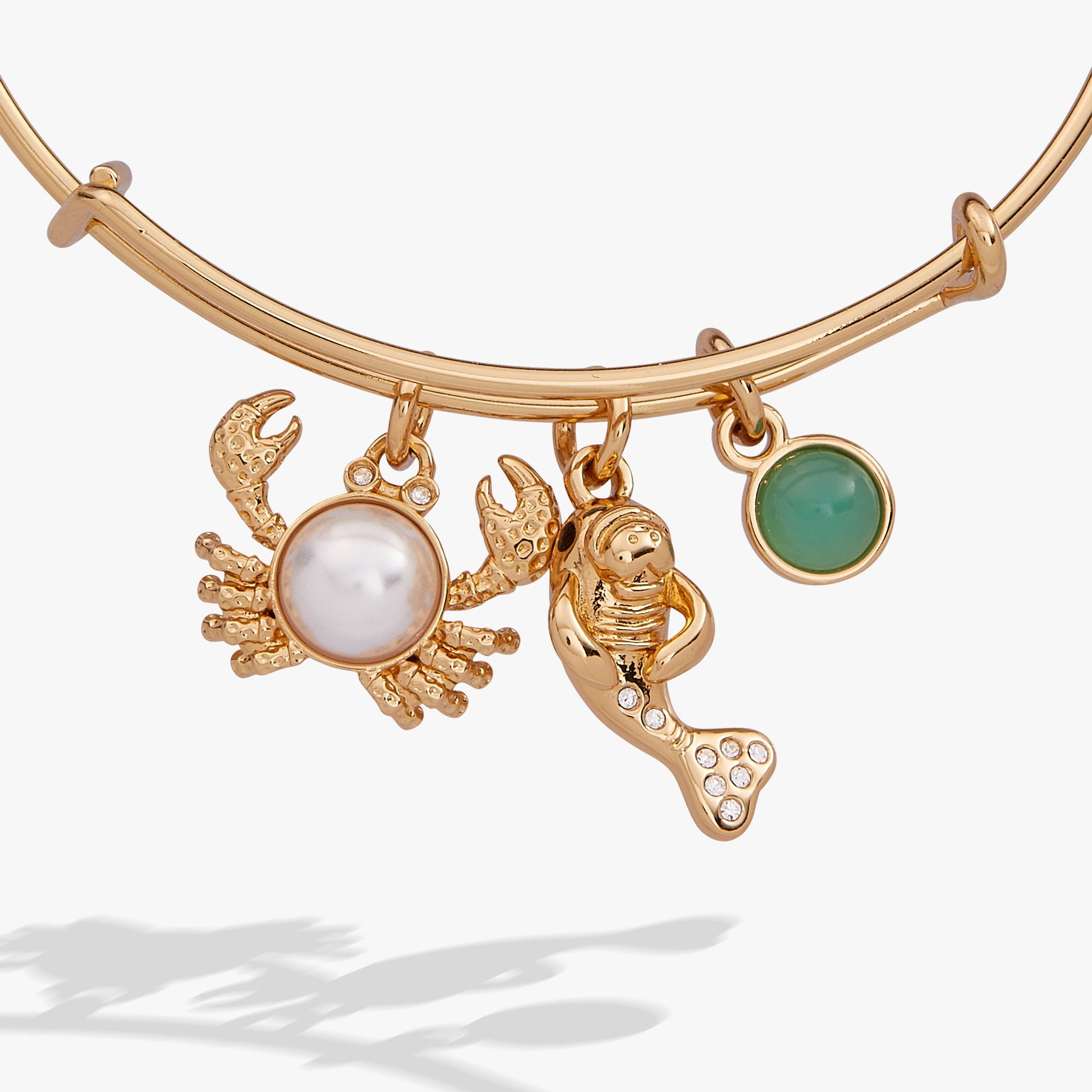 Sea Creature Multi Charm Bangle Gold