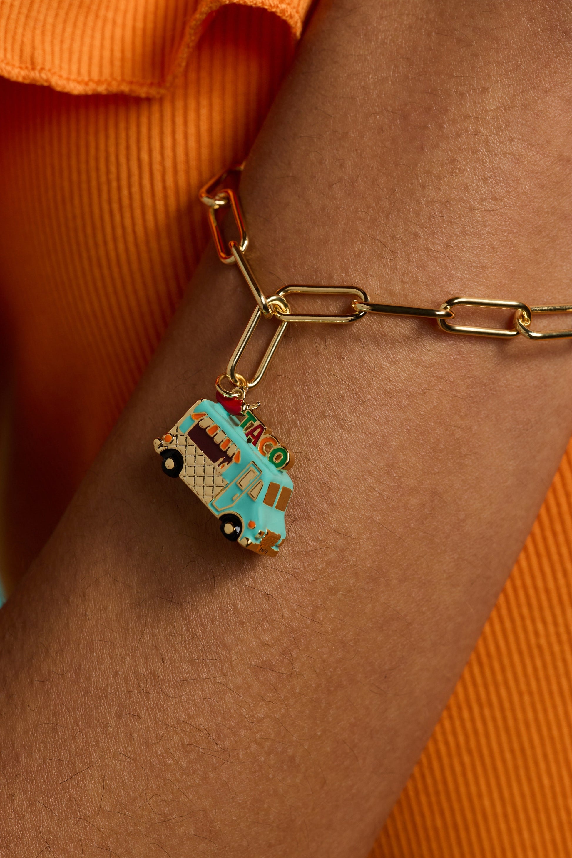 Taco Truck Toggle Bracelet Gold