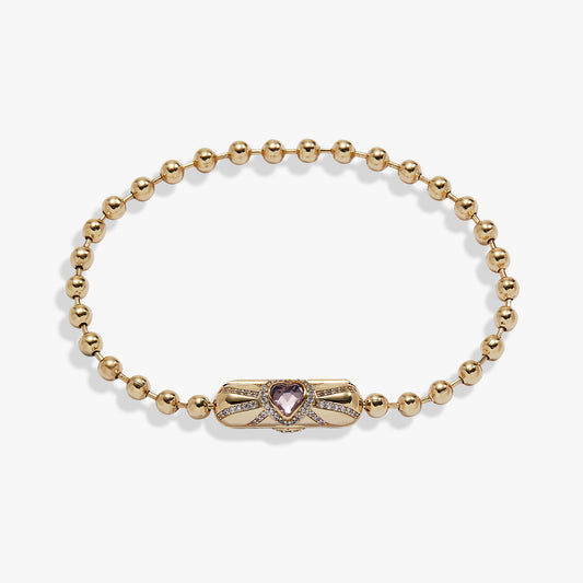 Heart Barrel Closure Bracelet Gold