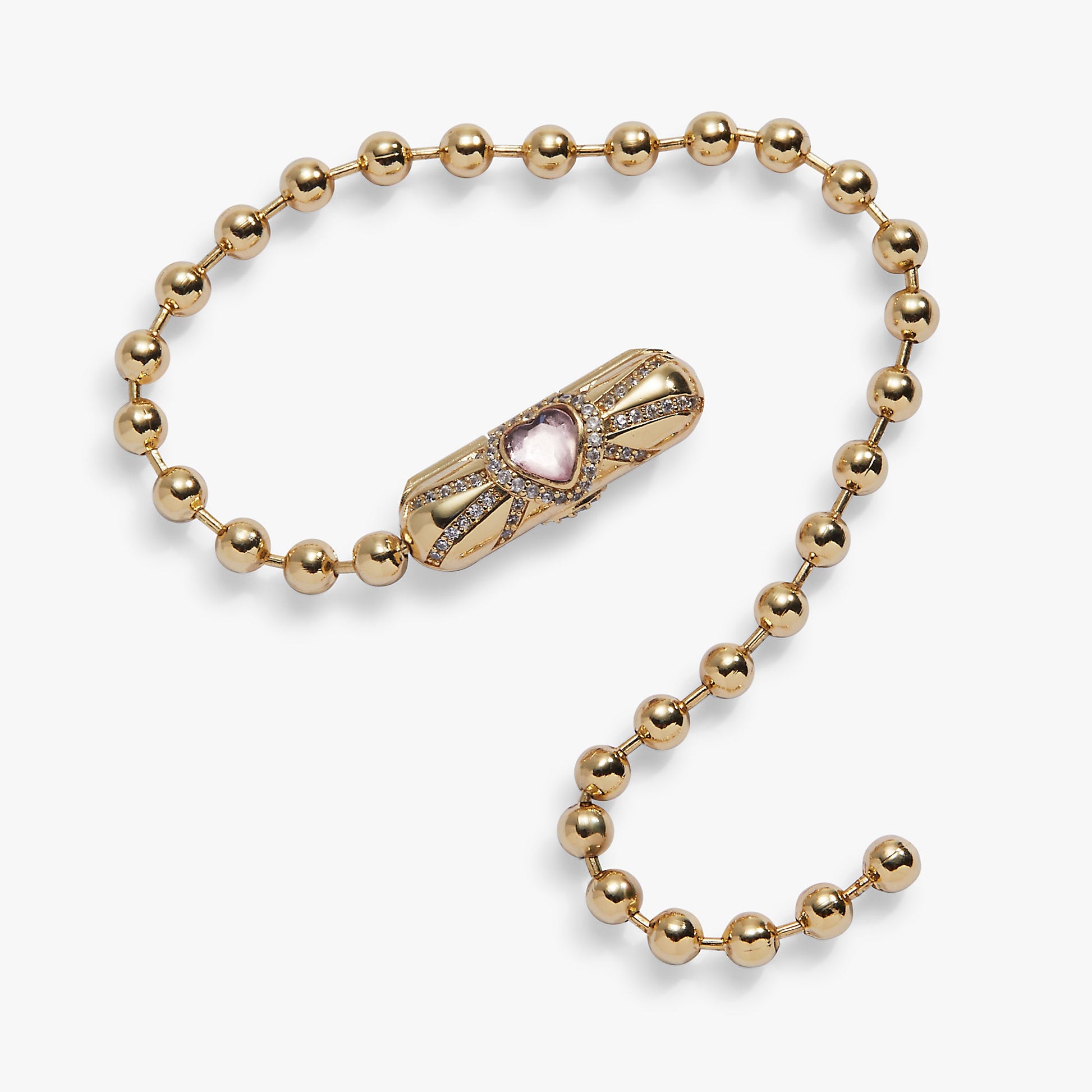 Heart Barrel Closure Bracelet Gold