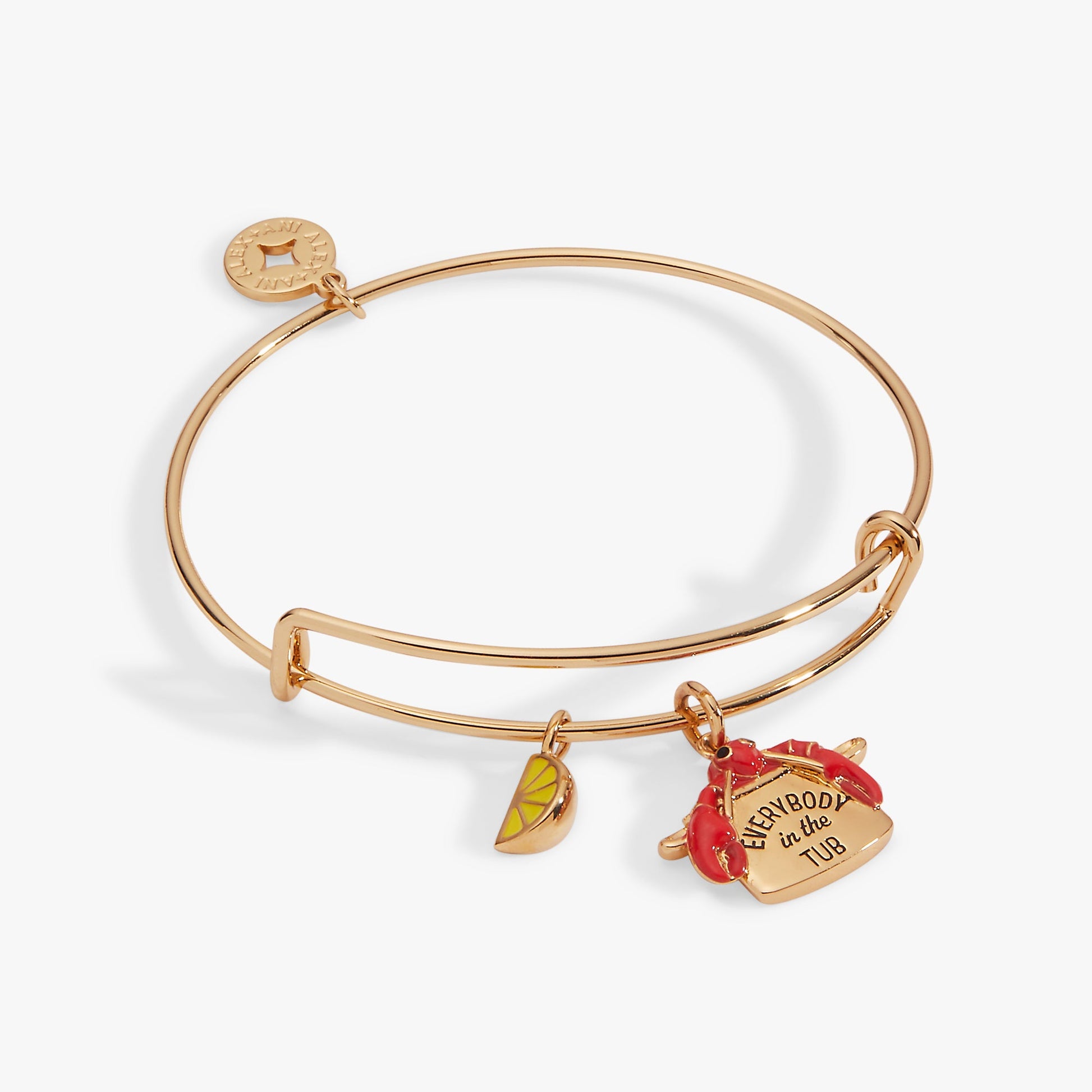 Lobster Boil 'Everybody In The Tub' Charm Bangle Gold