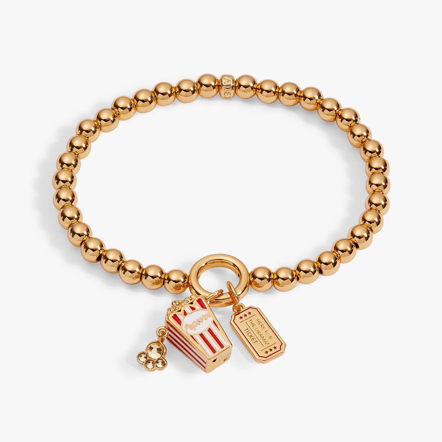 Here For The Drama!' Movie Theater Popcorn Stretch Bracelet
    
    
    
       Gold