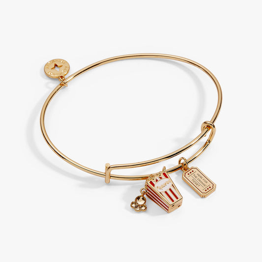 Here For The Drama!' Movie Theater Popcorn & Ticket Charm Bangle
    
    
    
       Gold