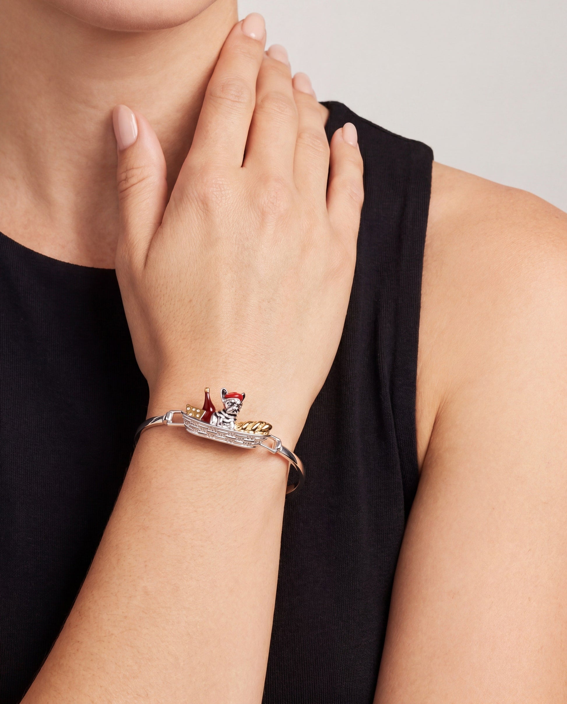 French Bulldog Tension Bangle Two Tone