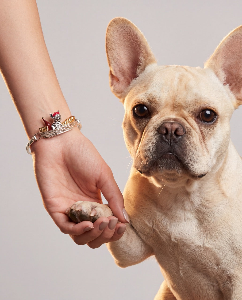 French Bulldog Tension Bangle Two Tone