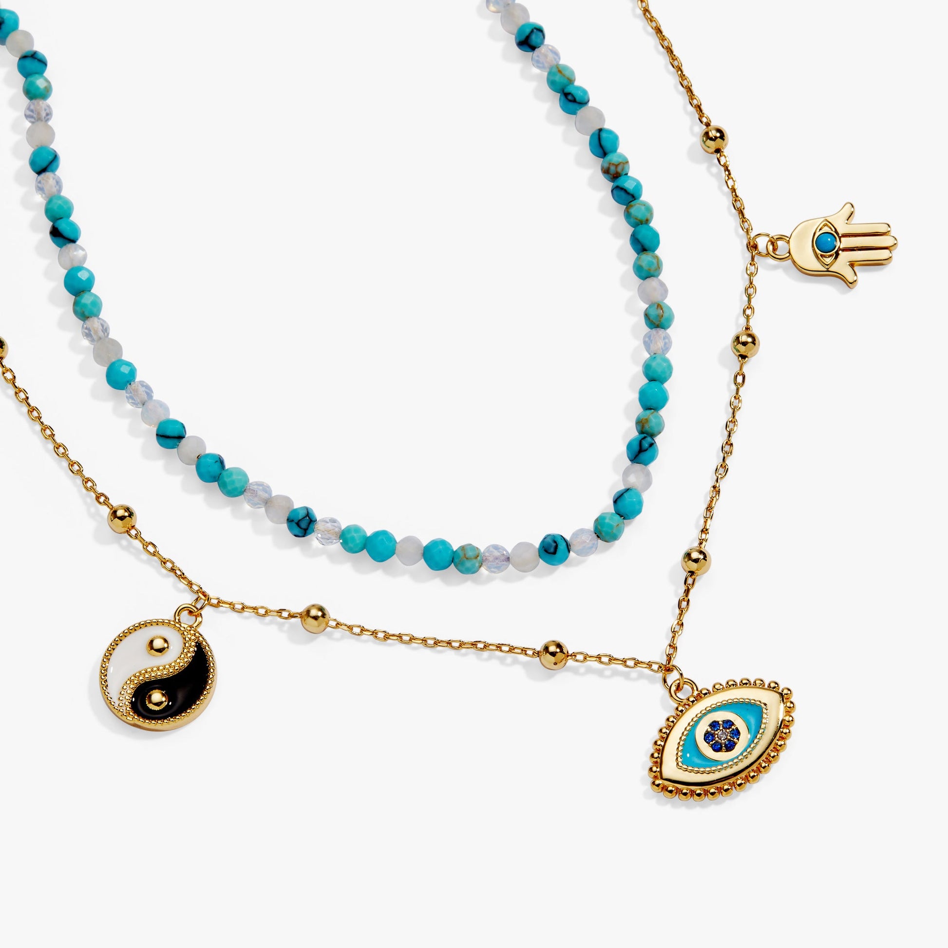 Healing Stone Charm Necklace Gold