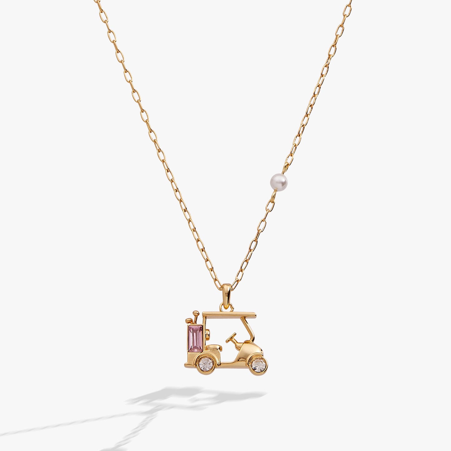 Golf Cart Necklace Gold