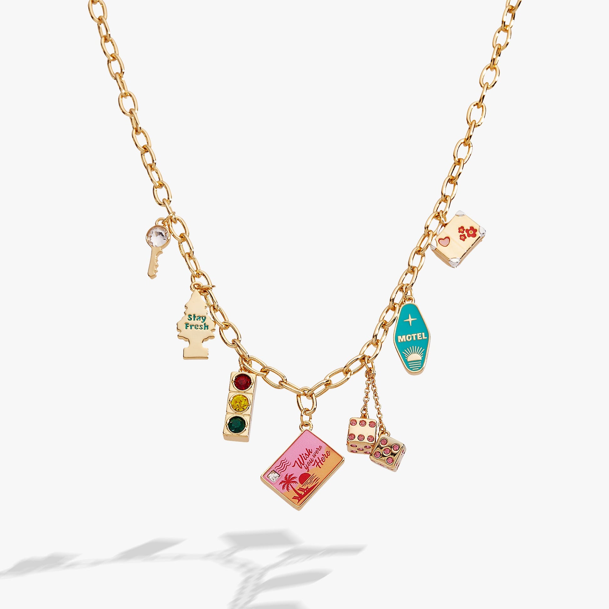 Road Trip Multi-Charm Necklace Gold
