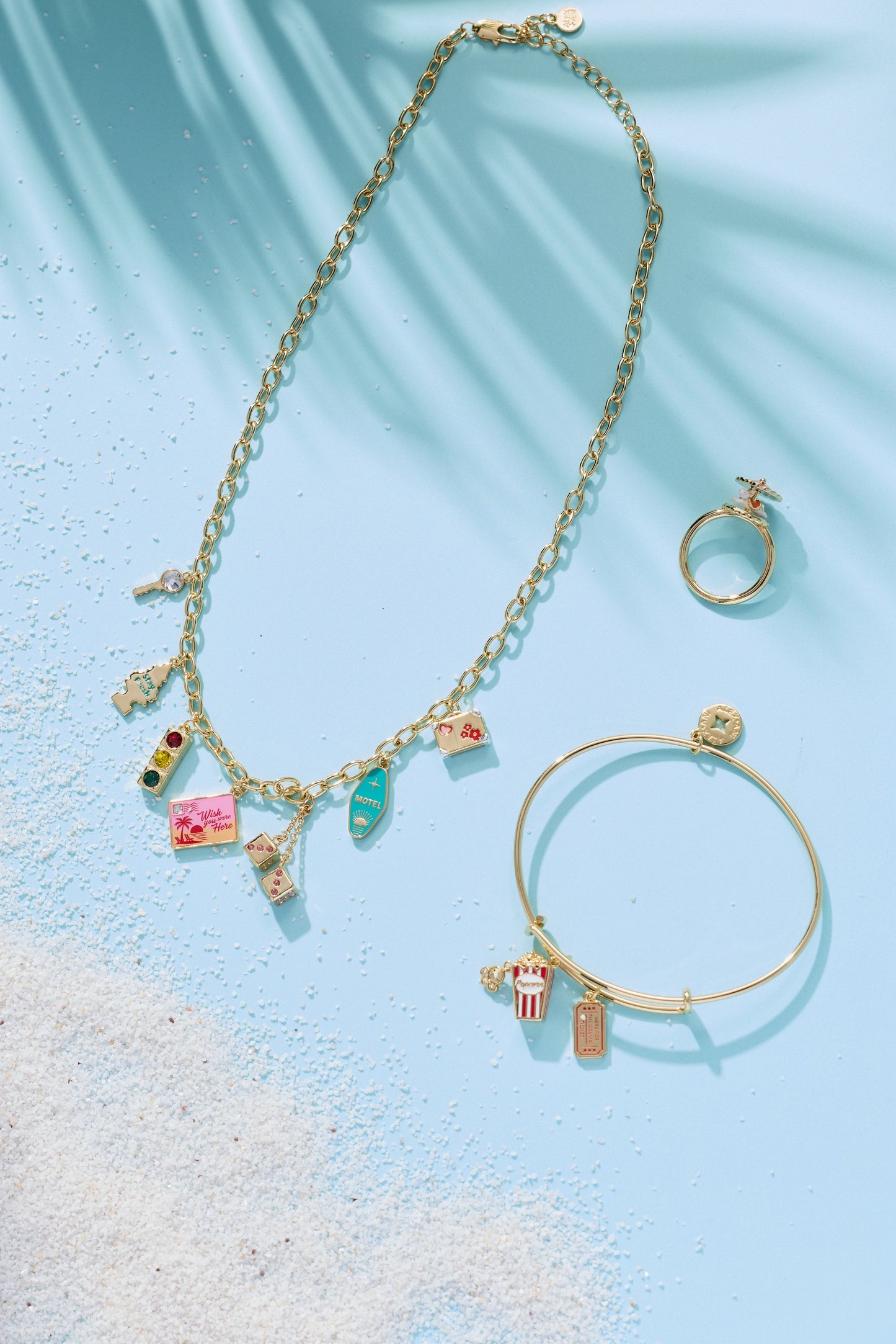 Road Trip Multi-Charm Necklace Gold
