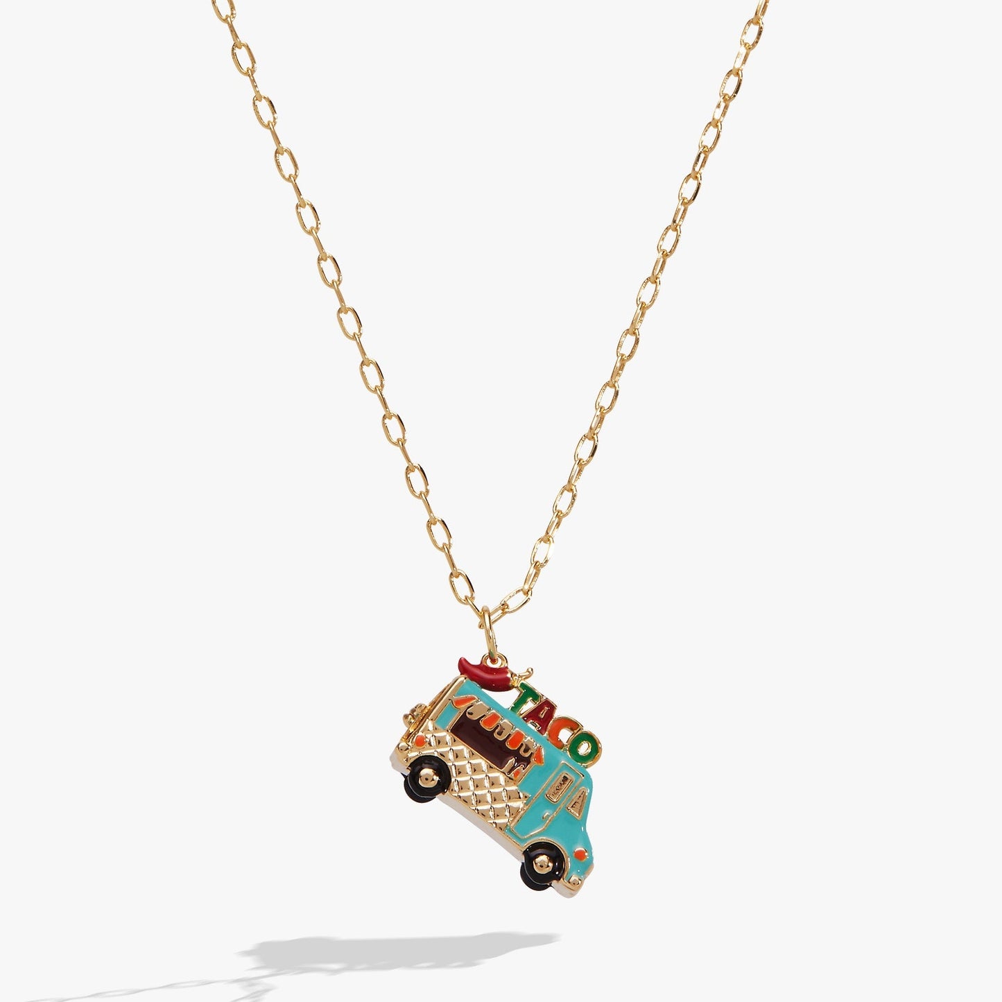 Taco Truck Necklace Gold