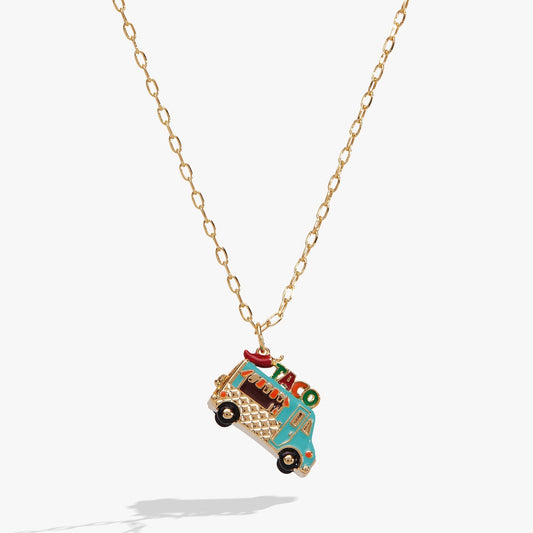 Taco Truck Necklace Gold