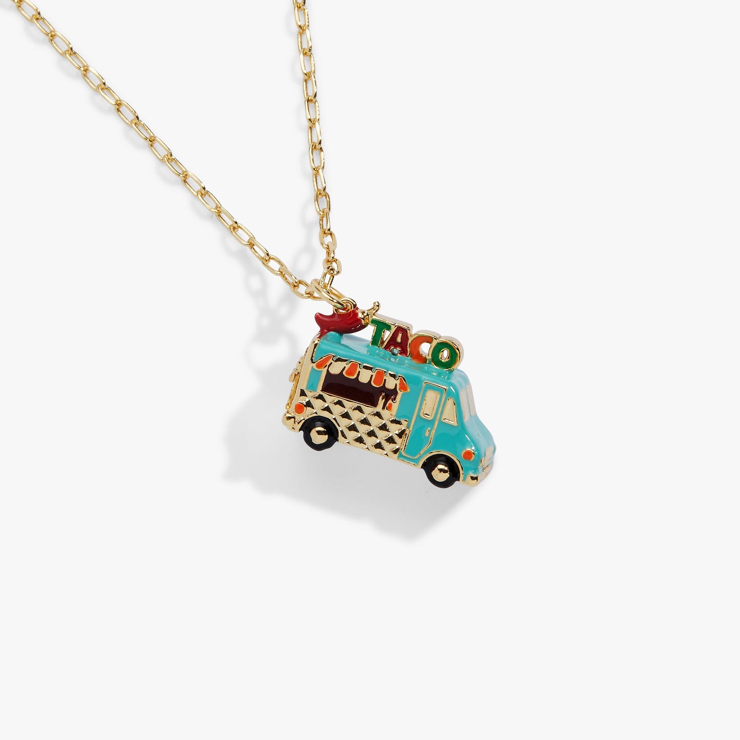 Taco Truck Necklace Gold