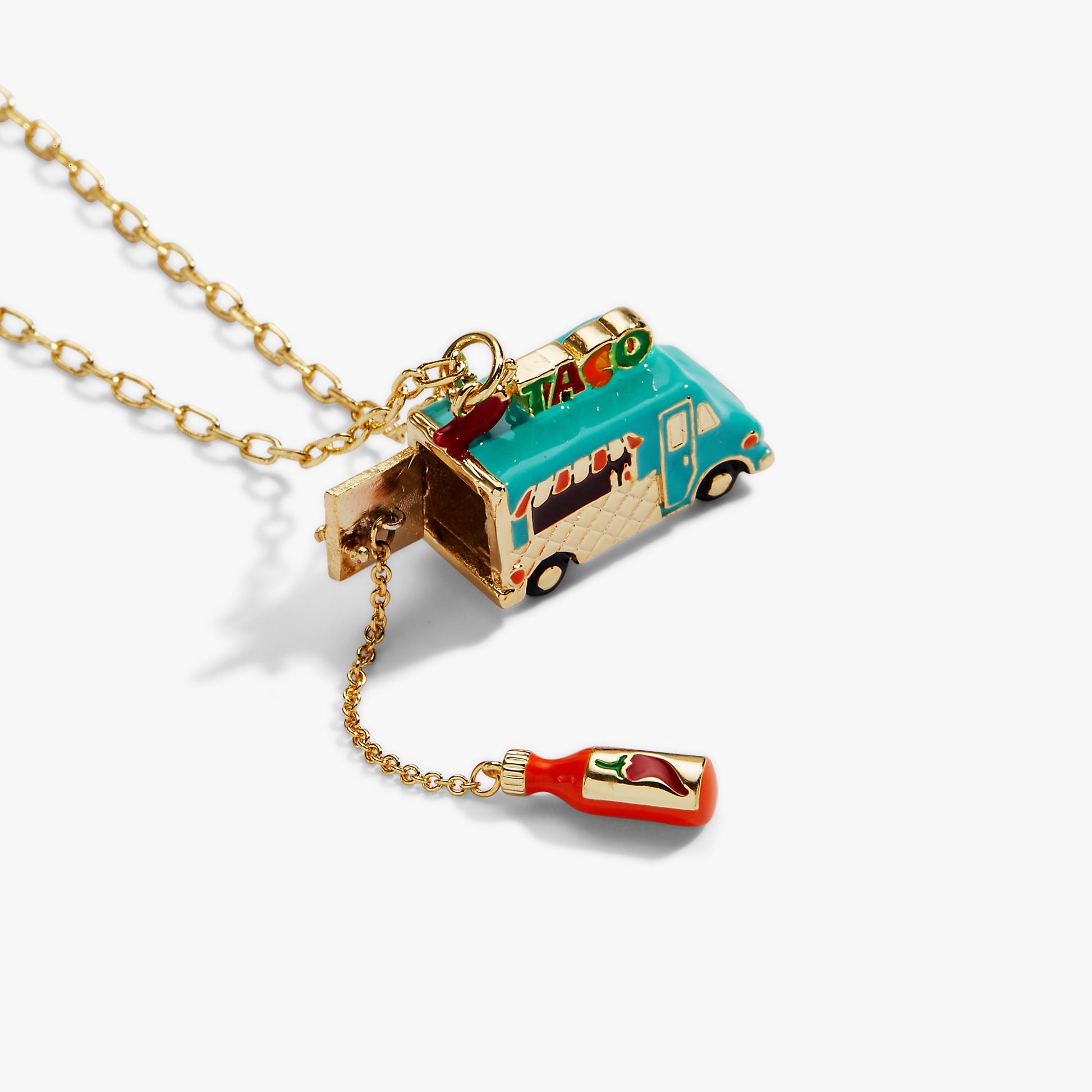 Taco Truck Necklace Gold