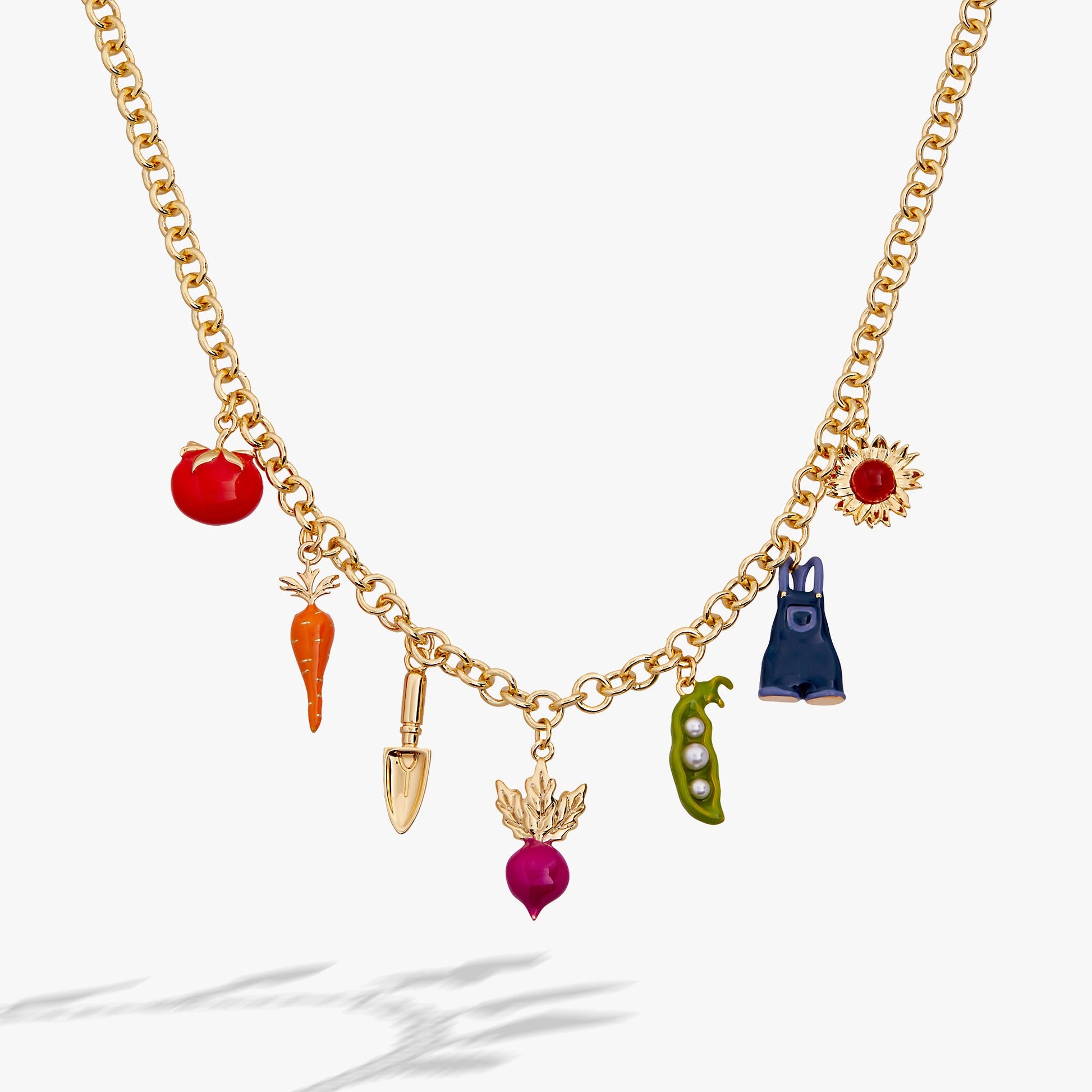 Farmers' Market Charm Necklace Gold